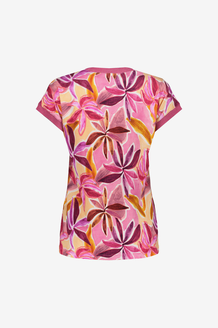 Geisha jersey T-shirt met ronde hals en glitterdetail