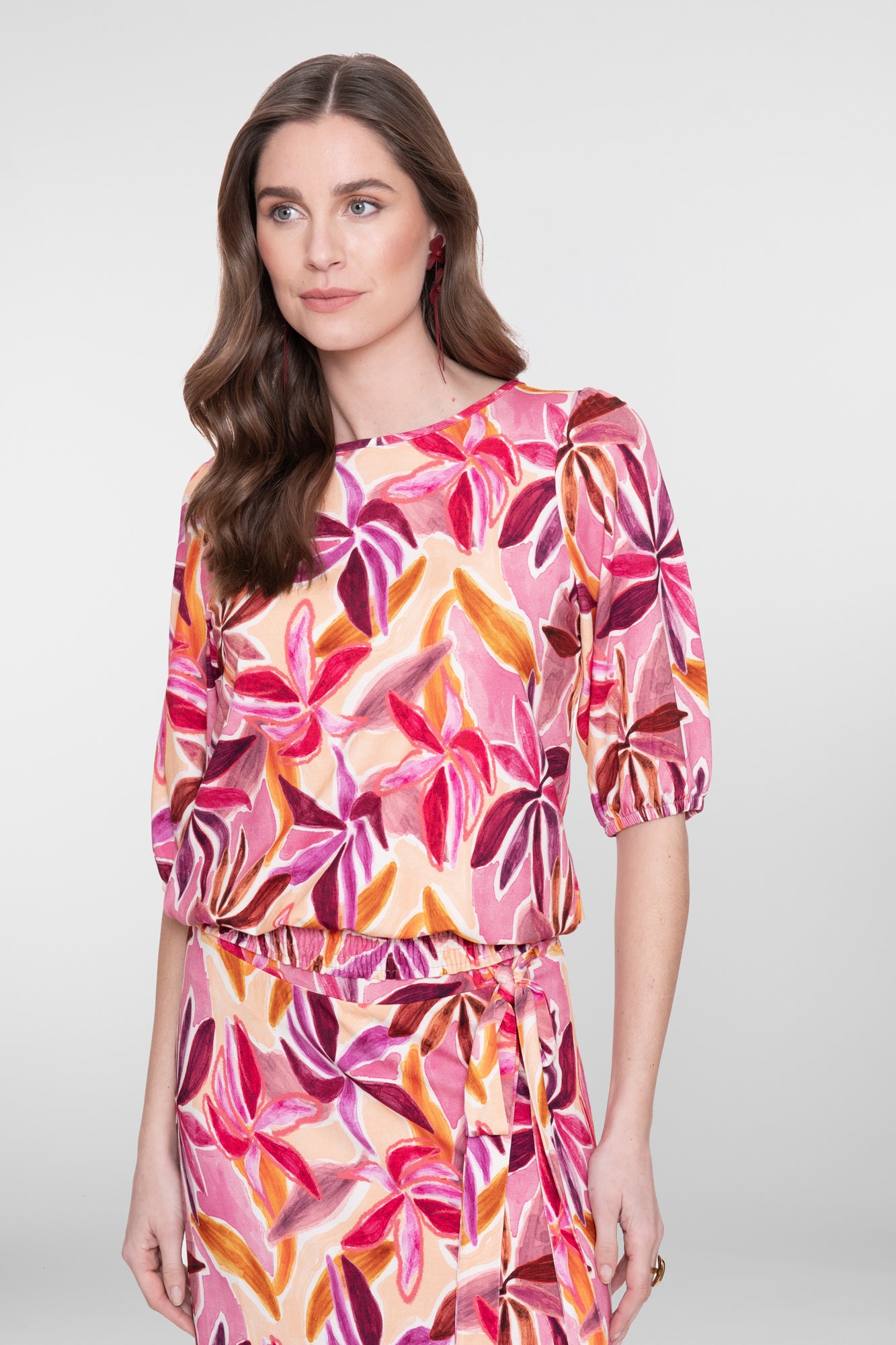 Geisha jersey T-shirt met smock