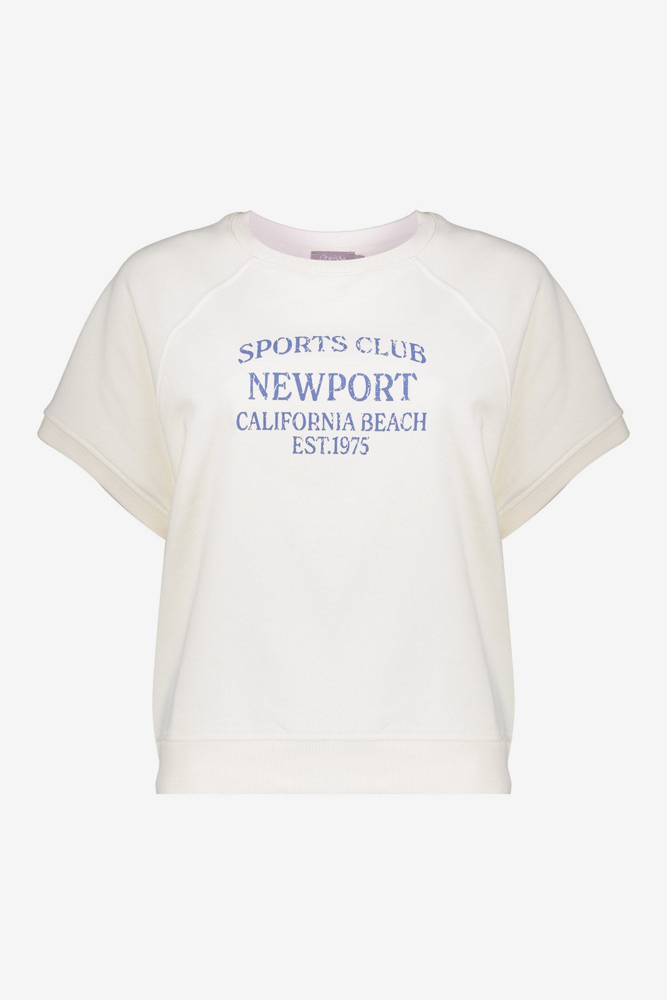 Geisha boxy sweater met tekstprint en lage schouderinzet