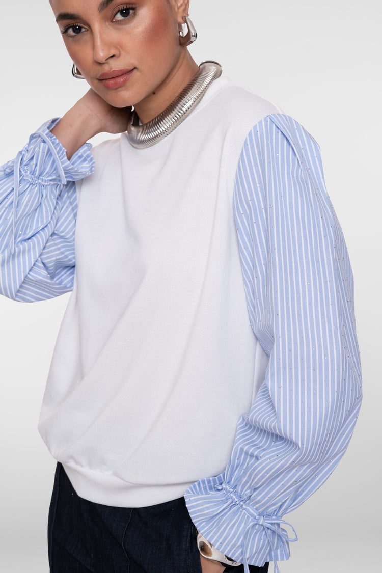 Geisha sweater met spencer-look en blousemouwen