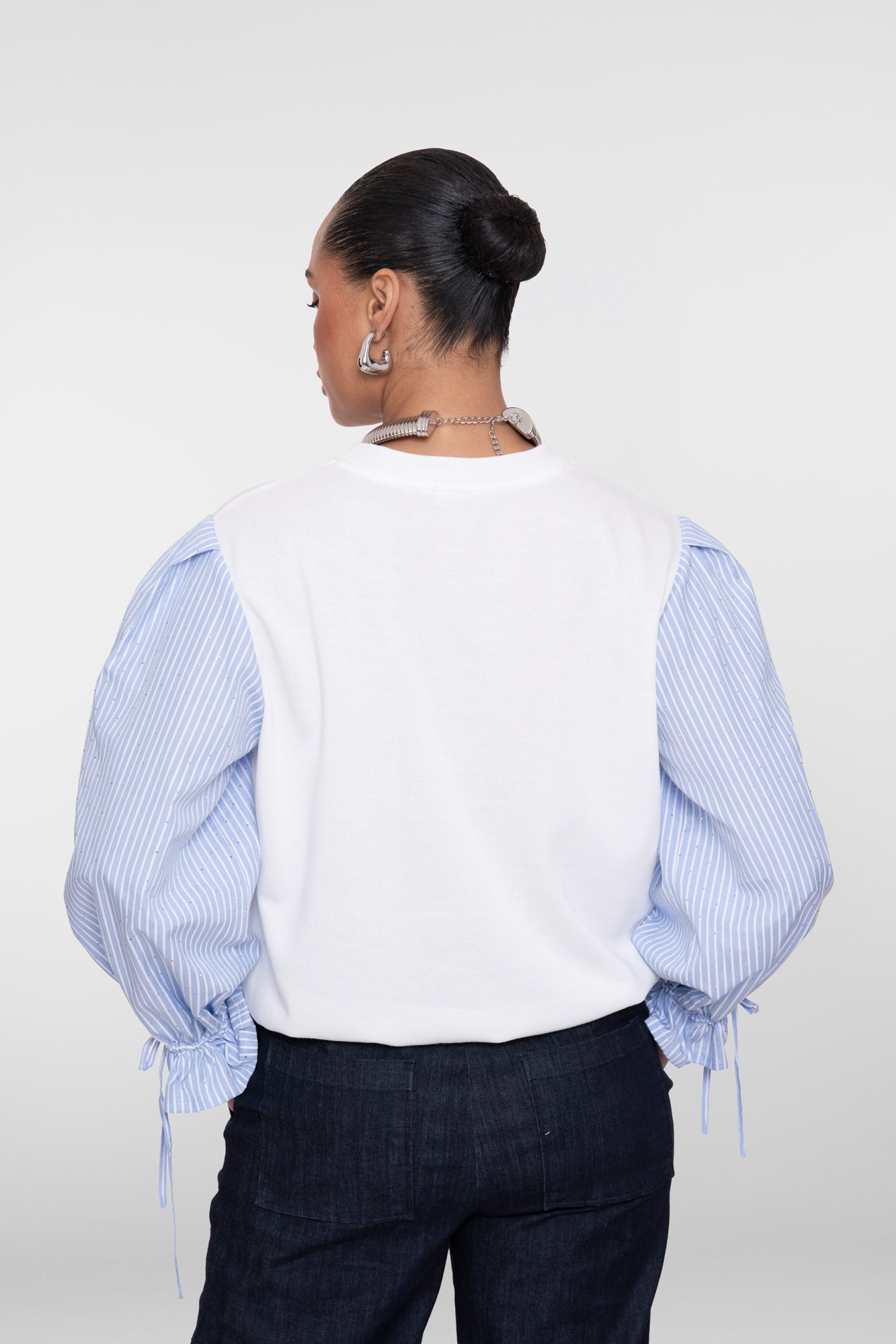 Geisha sweater met spencer-look en blousemouwen