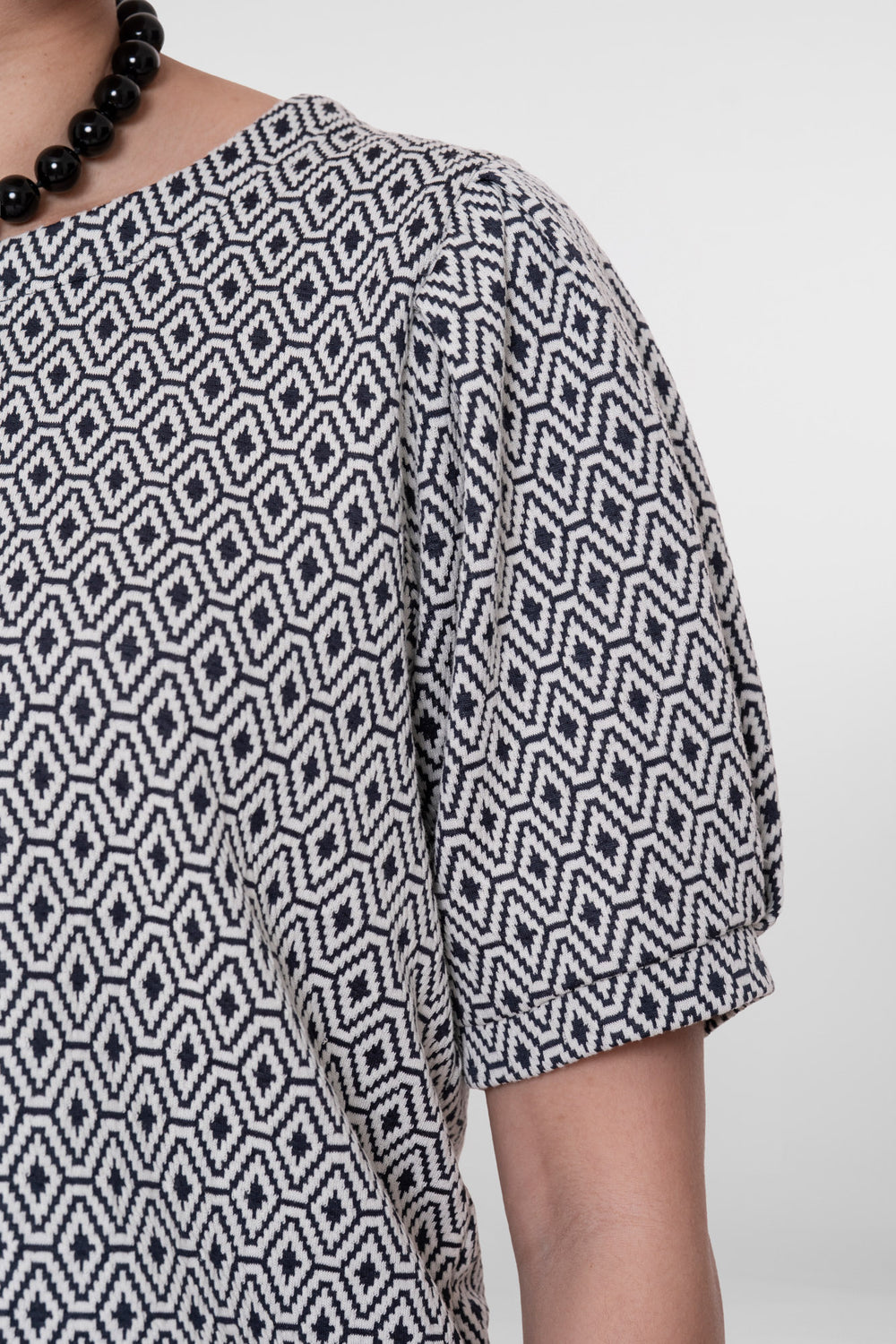 Geisha top met jacquard print