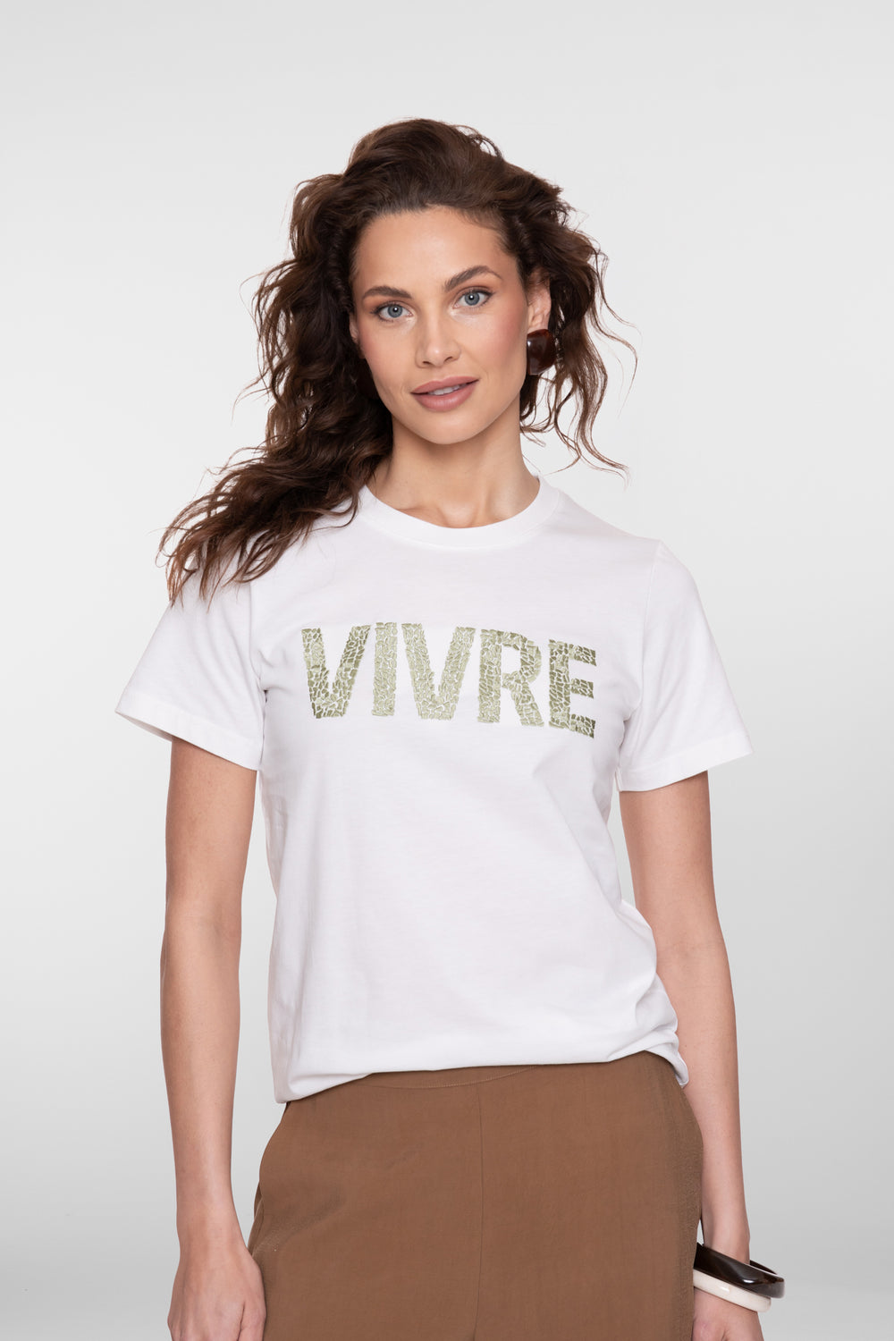 Geisha T-shirt 'Vivre' met korte mouwen