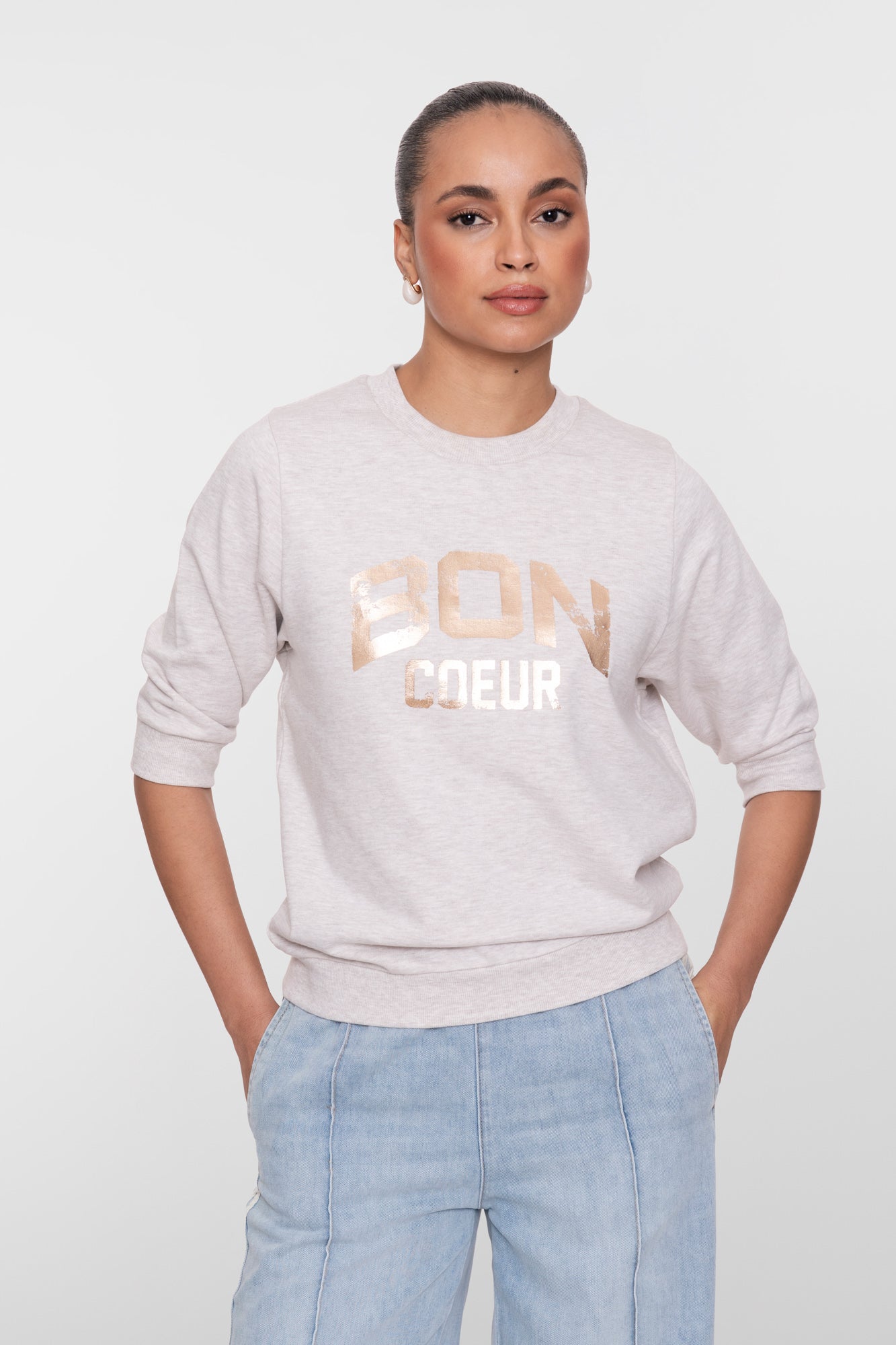 Geisha sweater  'Bon Coeur' met korte mouwen