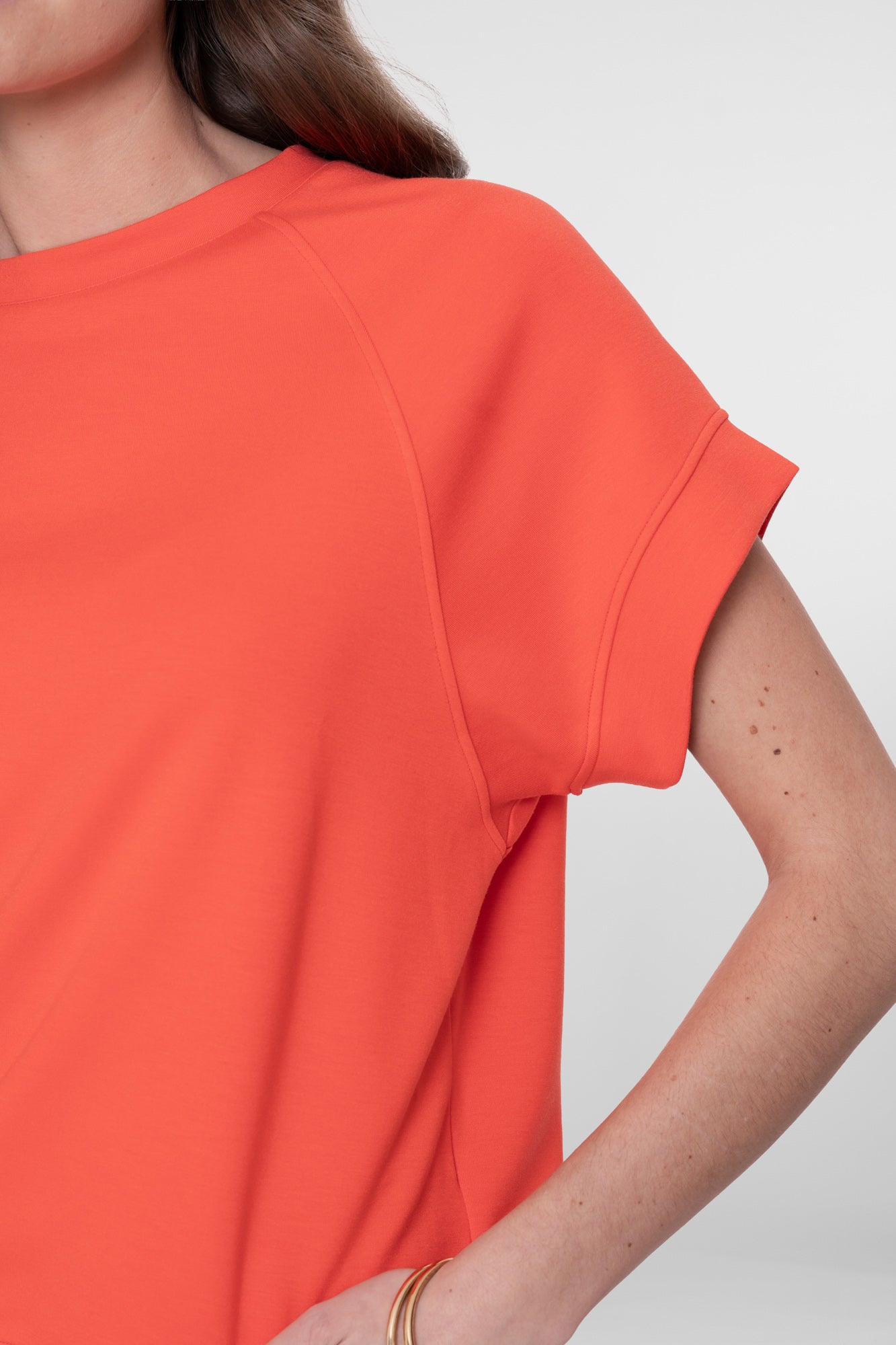 Geisha sweater scuba met korte mouwen