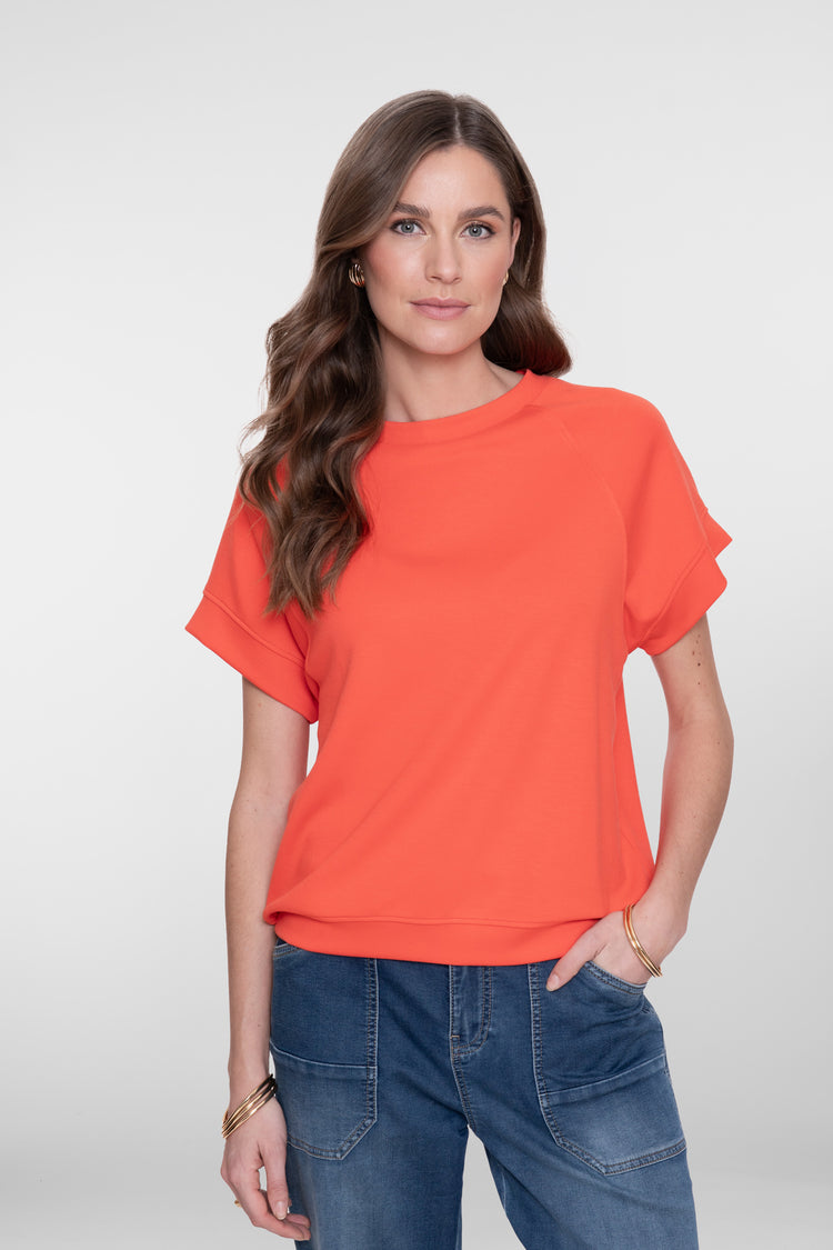 Geisha sweater scuba met korte mouwen