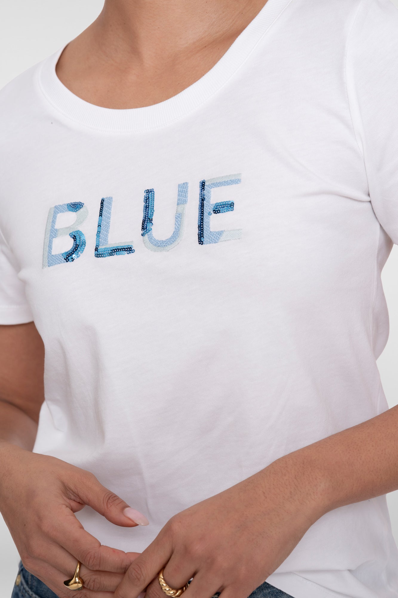 Geisha T-shirt 'Blue' met ronde hals