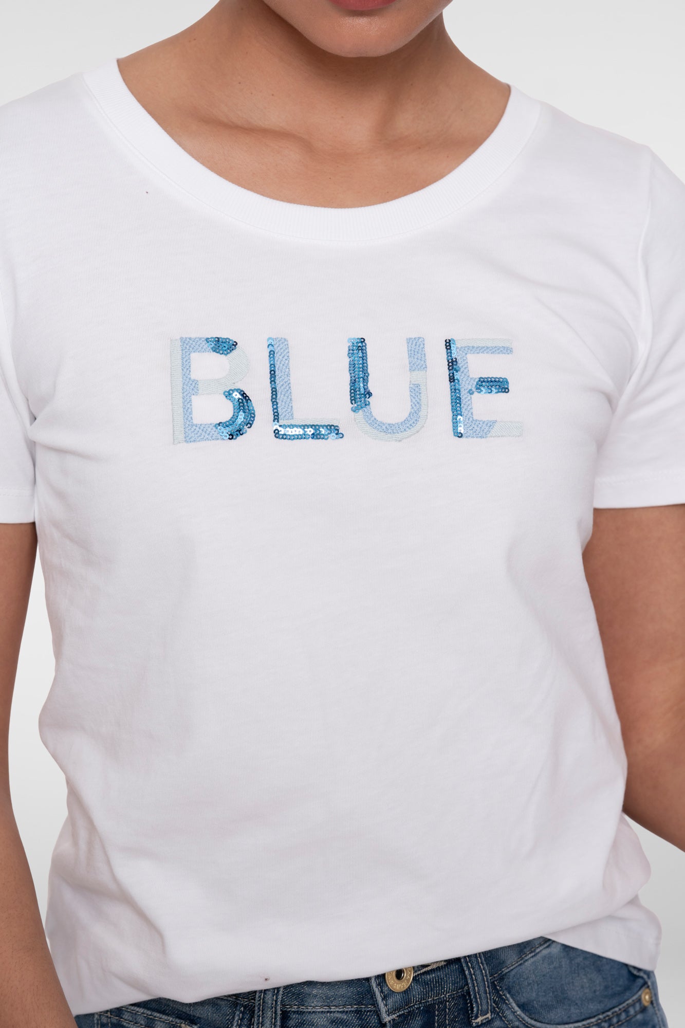Geisha T-shirt 'Blue' met ronde hals