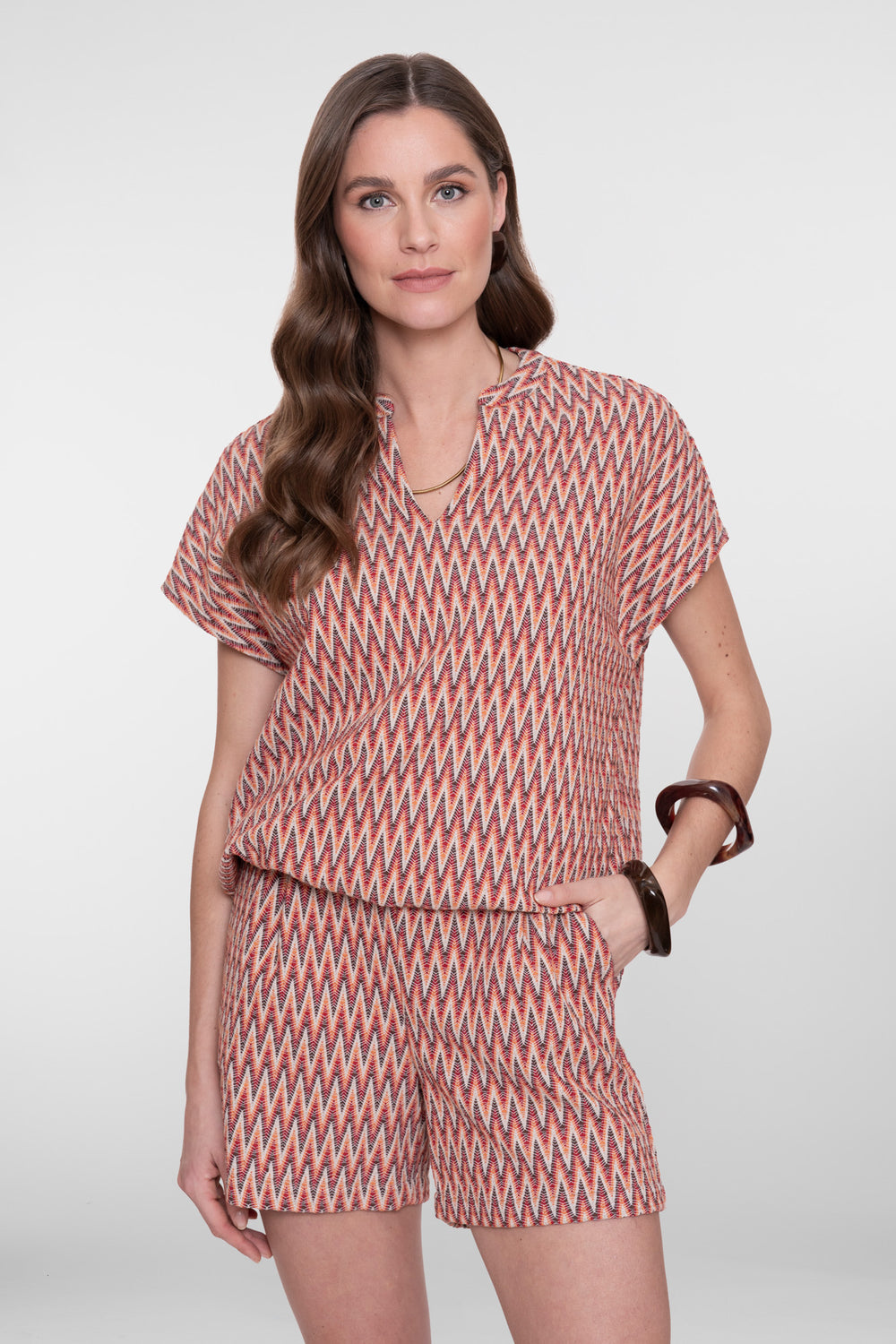 Geisha top met aztek print