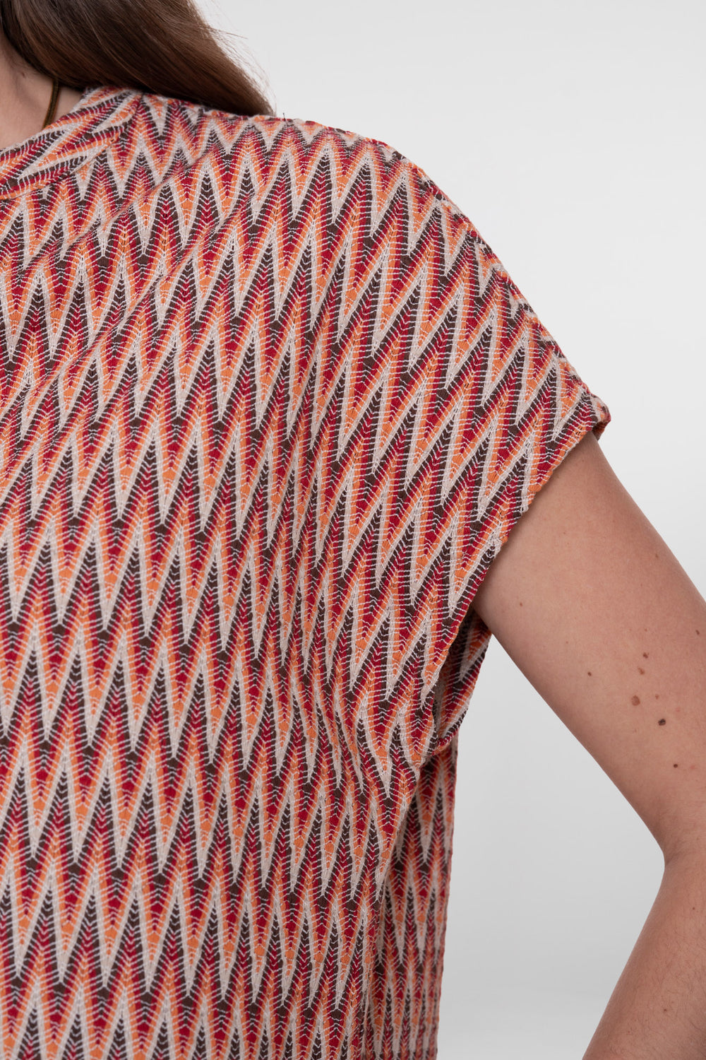 Geisha top met aztek print