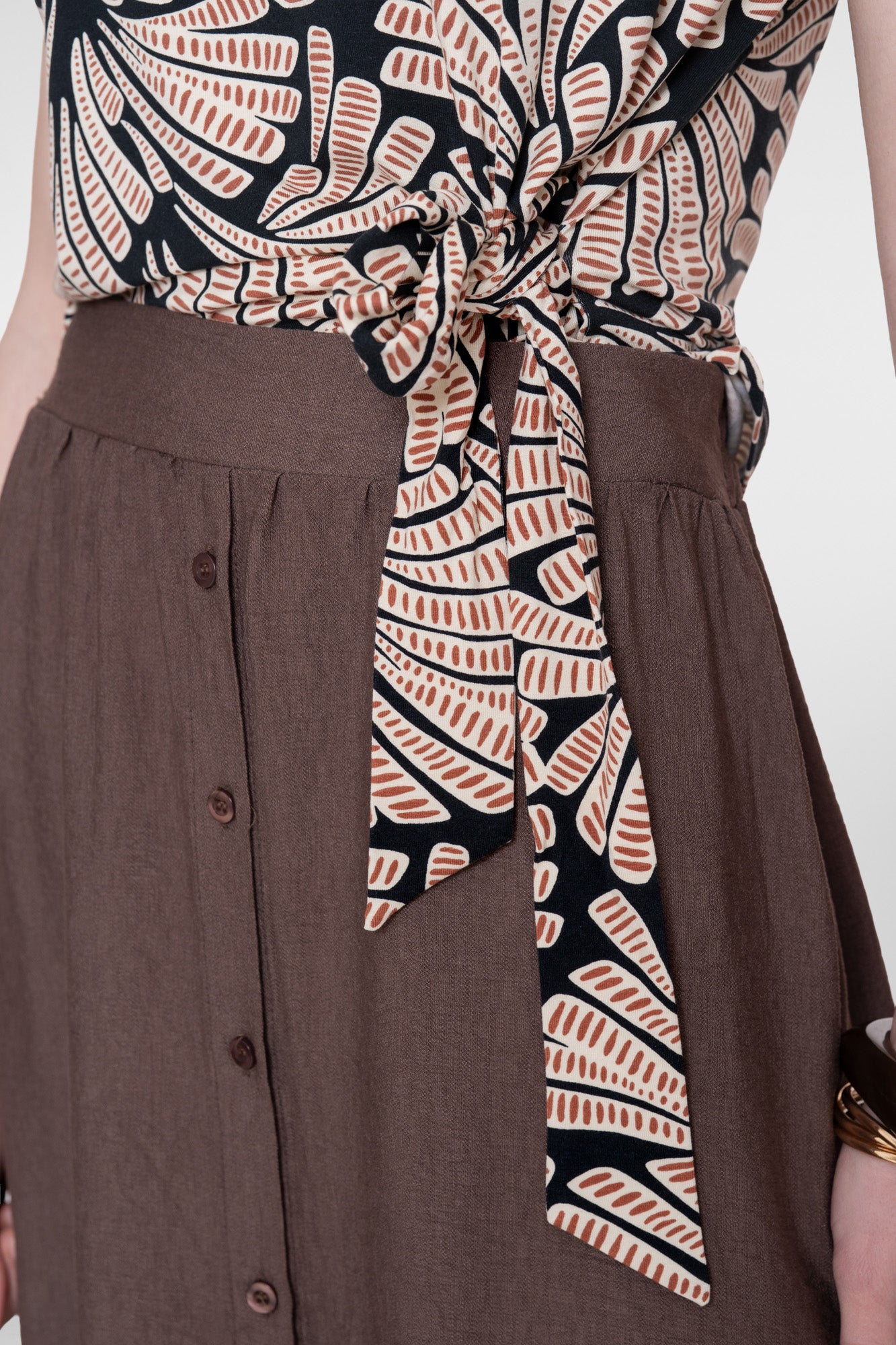 Geisha top met print en comfortabele tricot kwaliteit