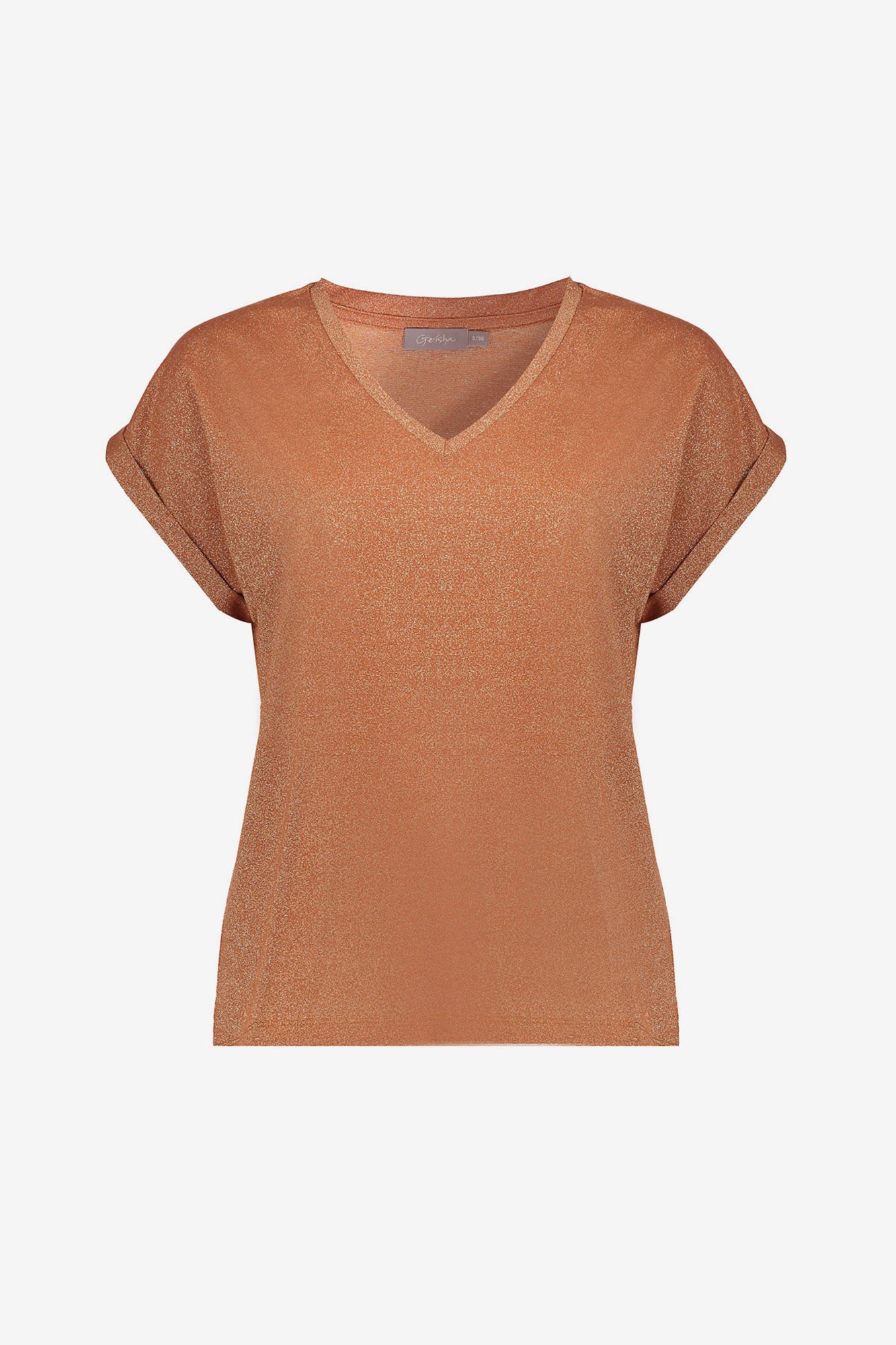 Geisha T-shirt met lurex en V-hals