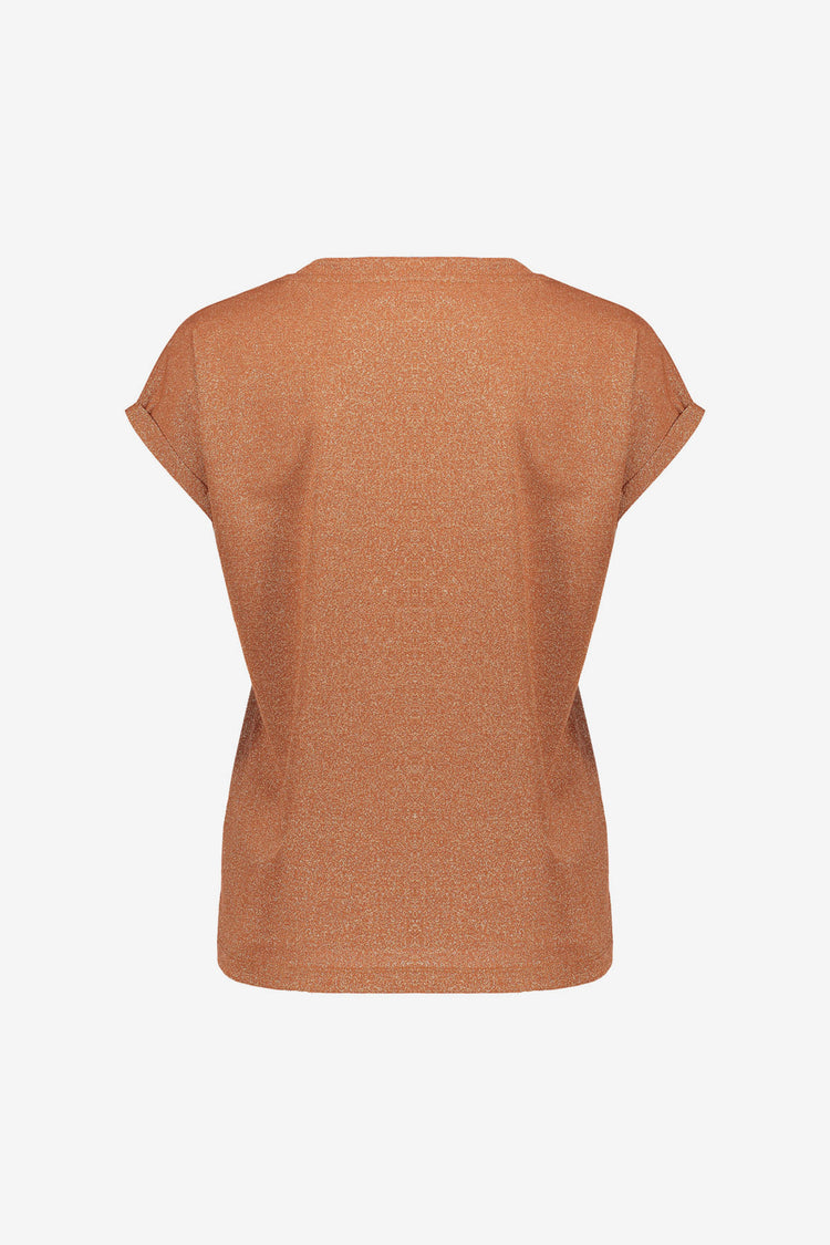 Geisha T-shirt met lurex en V-hals