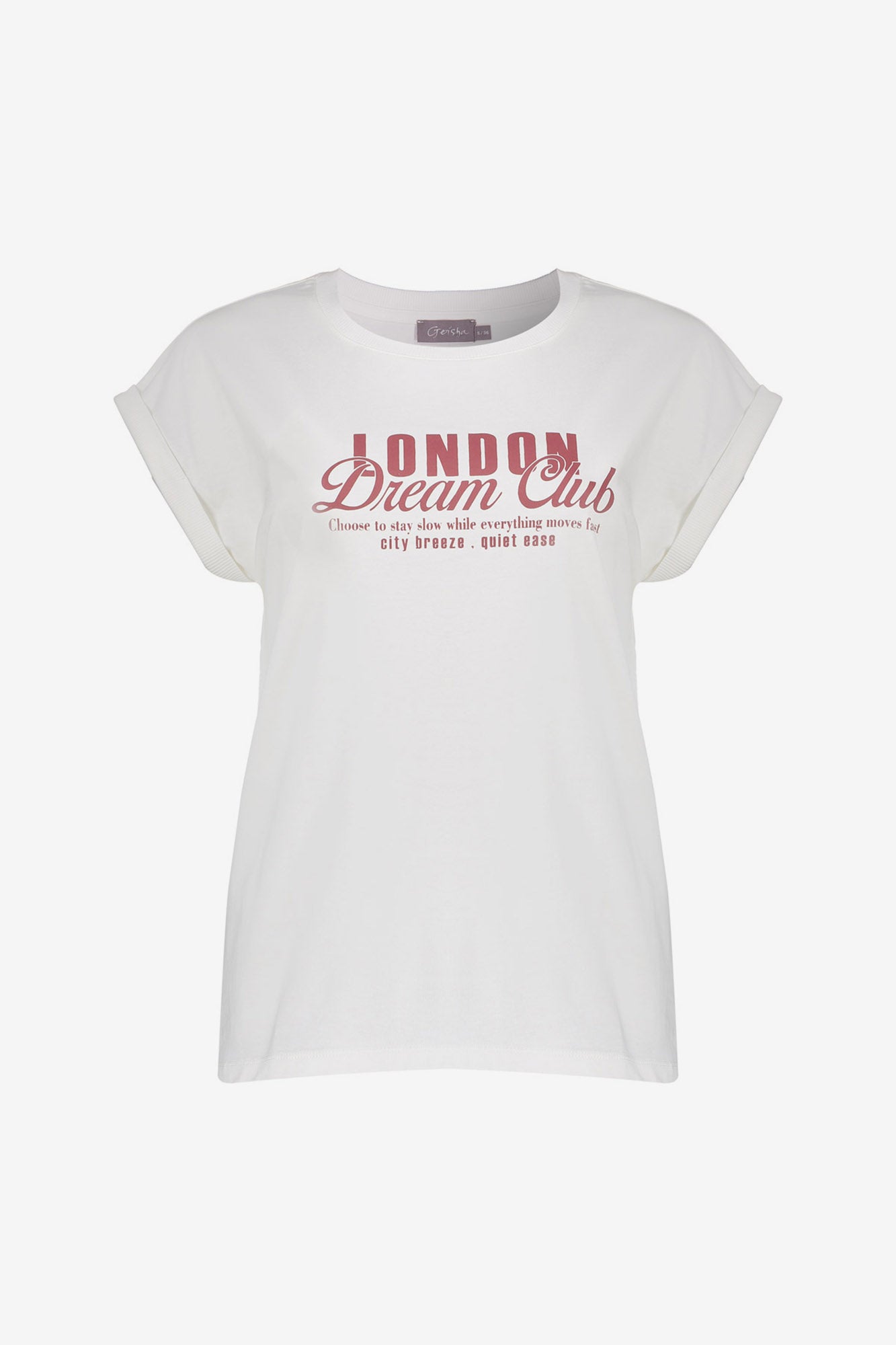 Geisha T-shirt 'London dream club' met omgeslagen korte mouwen