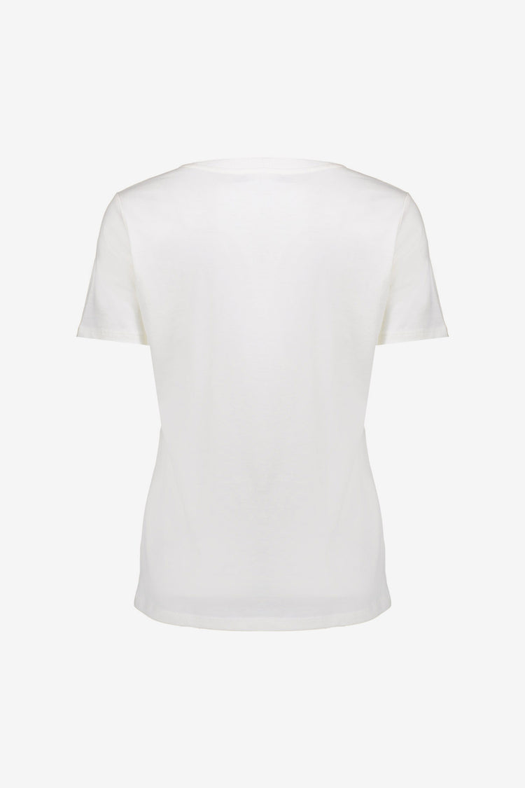 Geisha T-shirt met chestprint en subtiel reliëf