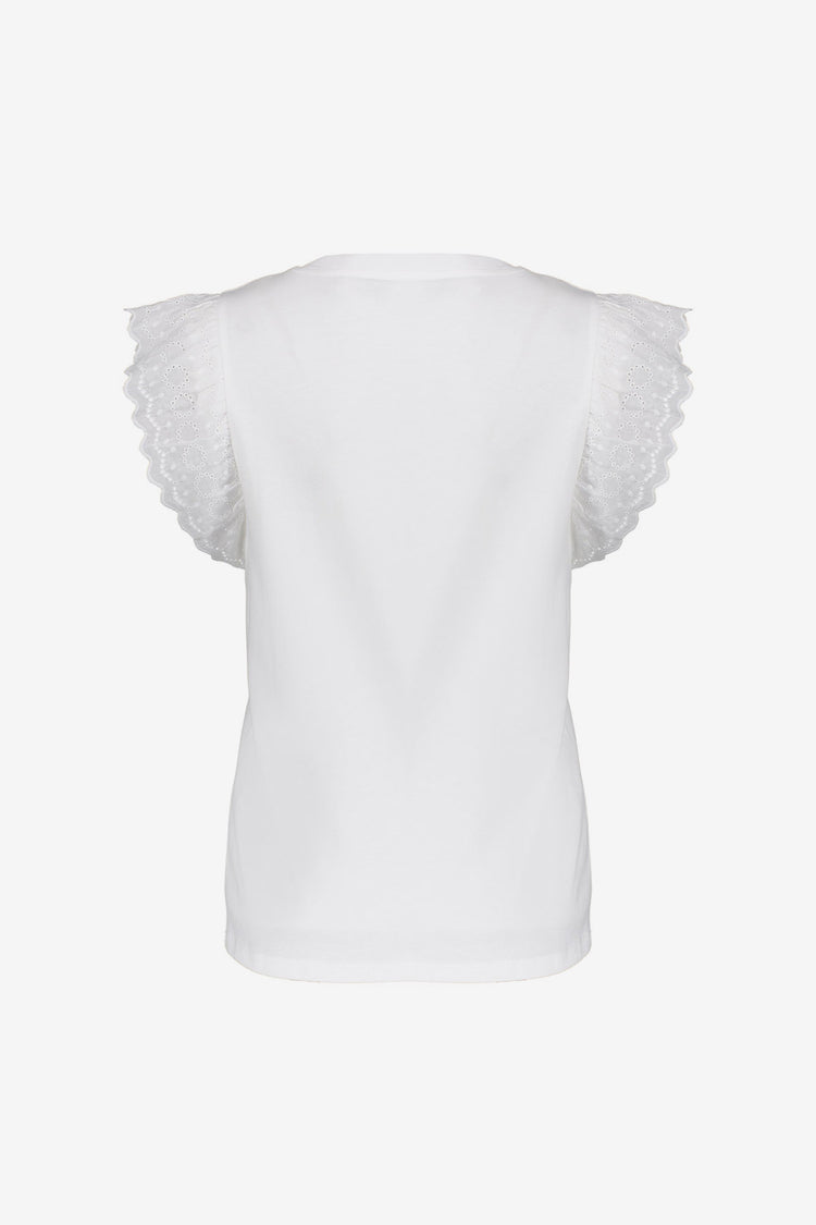 Geisha T-shirt  met sierlijke broderie mouwen