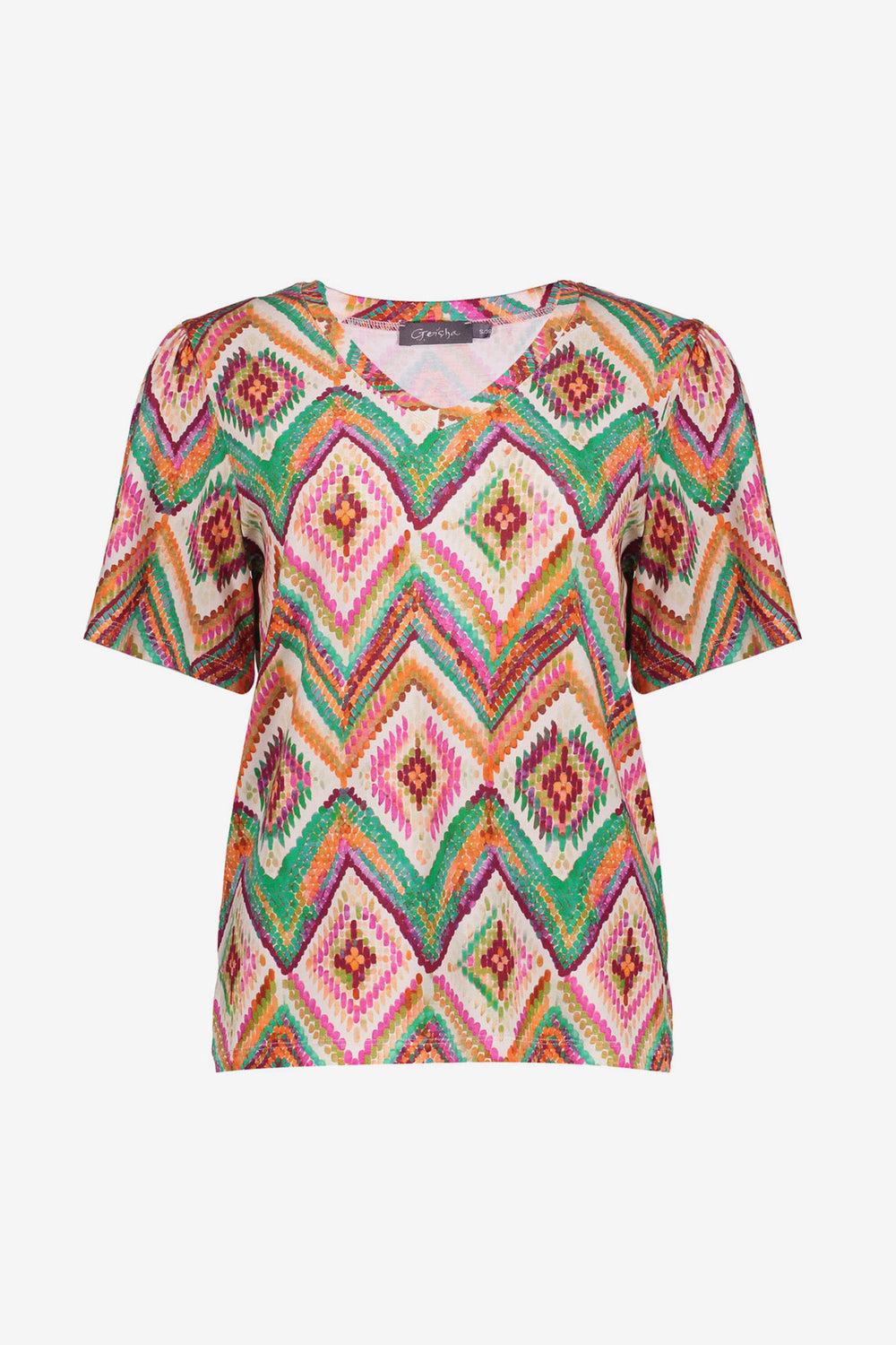 Geisha T-shirt met grafische print en tricot kwaliteit