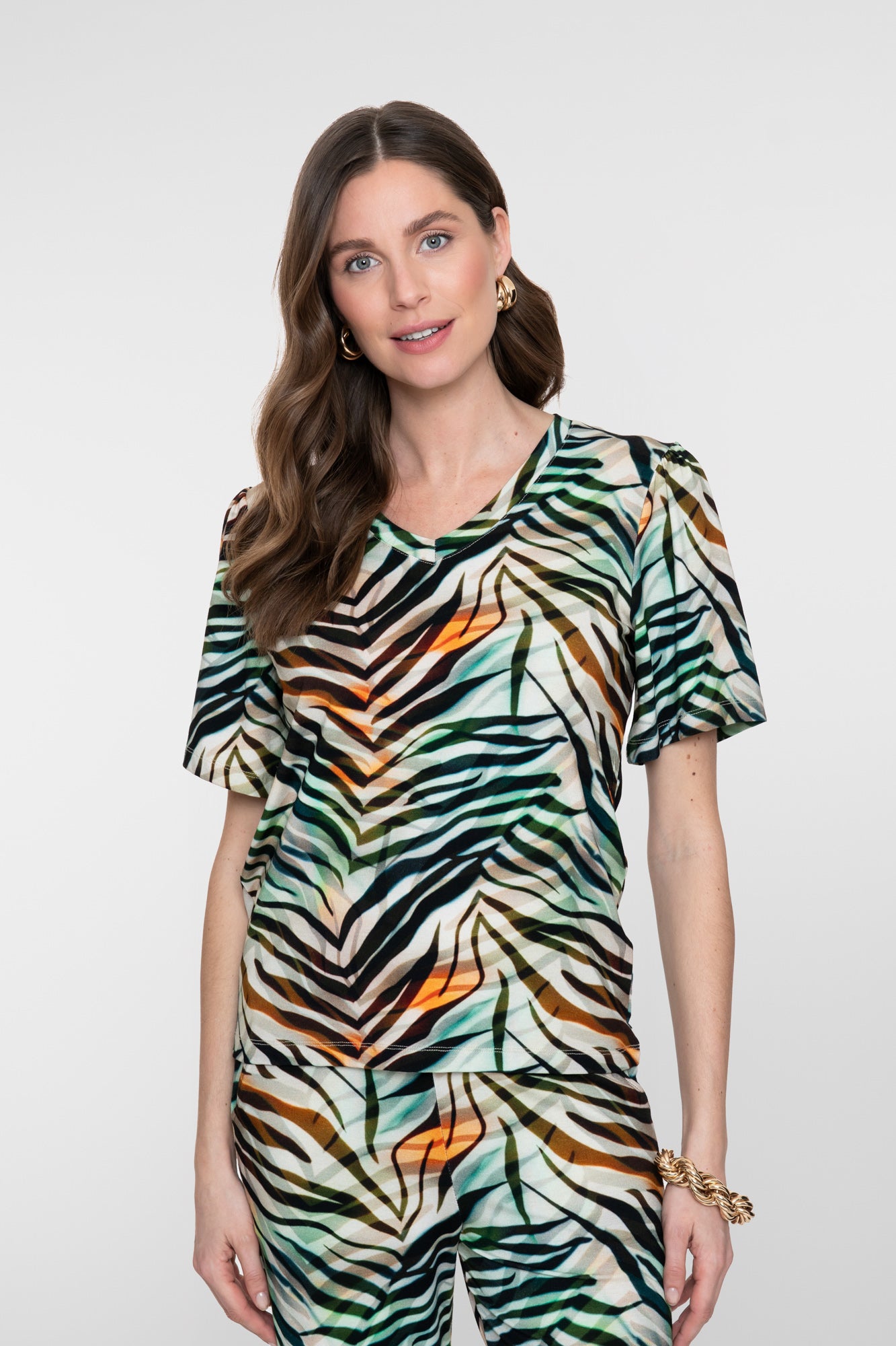 Geisha T-shirt met grafische print en tricot kwaliteit