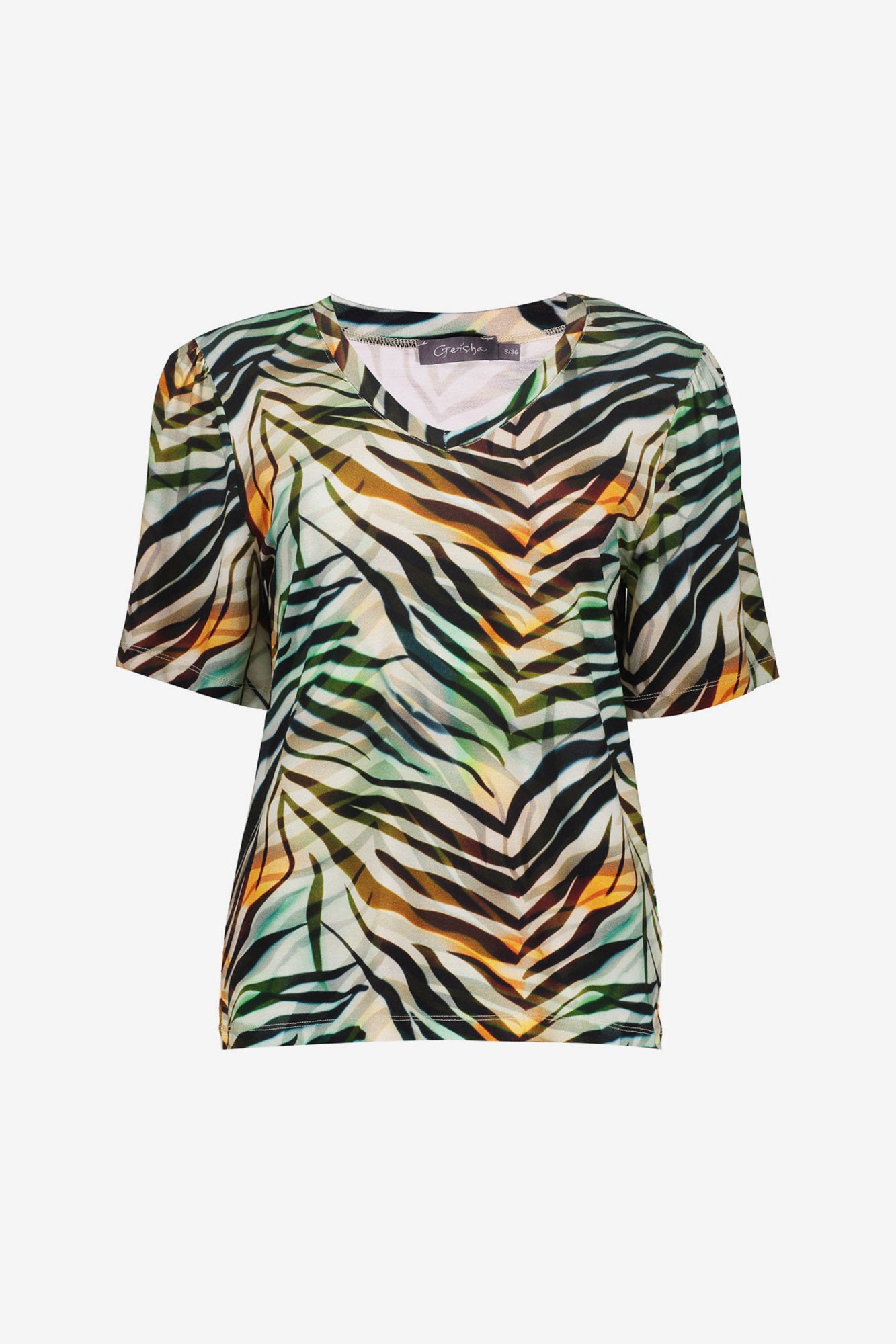 Geisha T-shirt met grafische print en tricot kwaliteit
