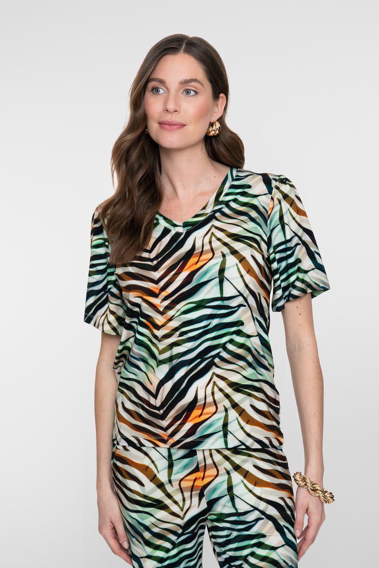 Geisha T-shirt met grafische print en tricot kwaliteit