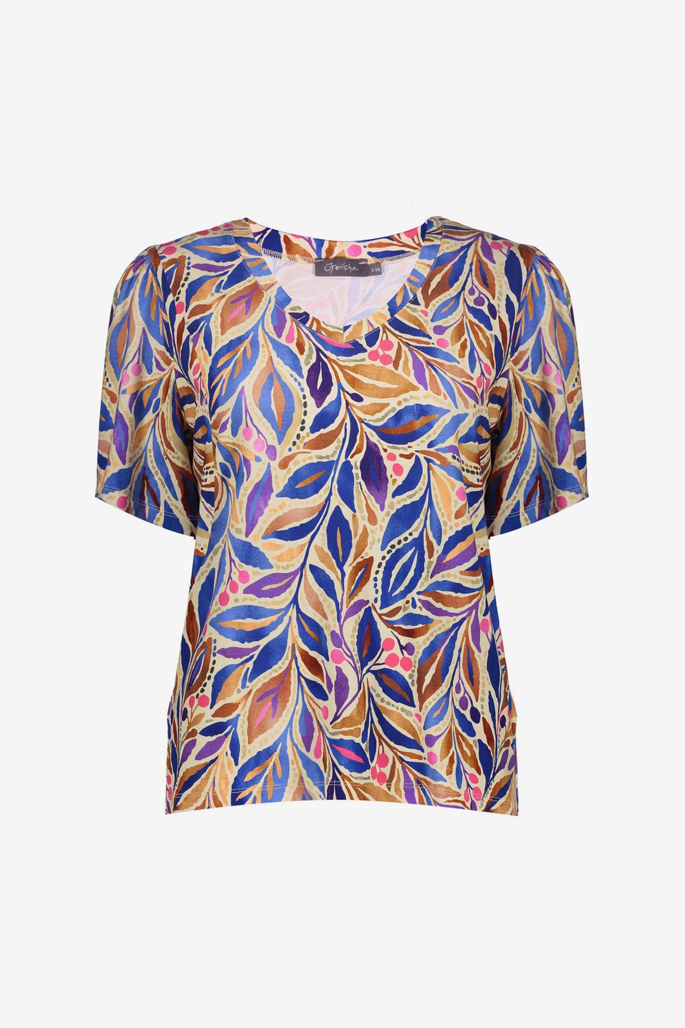 Geisha T-shirt met grafische print en tricot kwaliteit