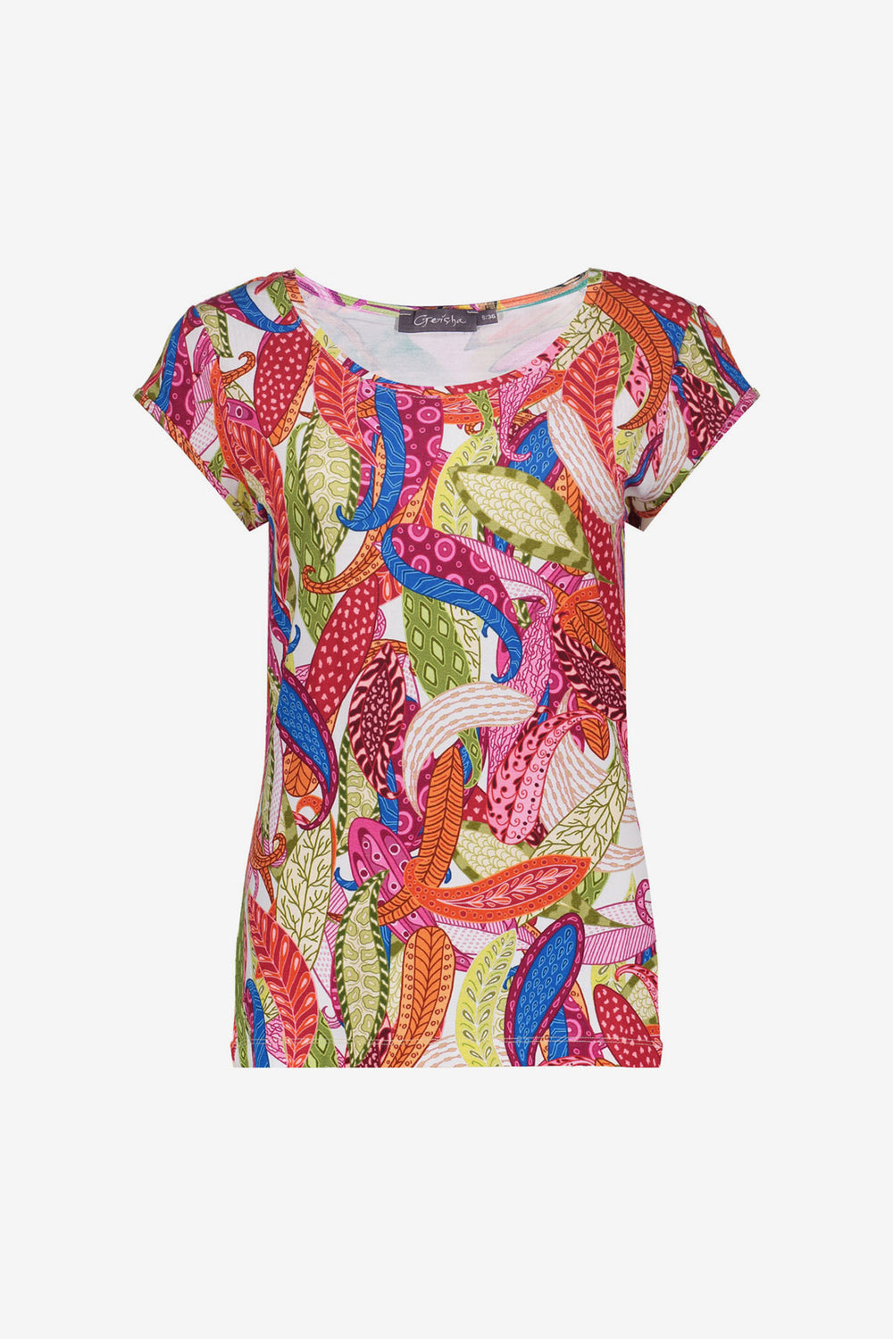 Geisha T-shirt in tricot met grafische print en soepele pasvorm