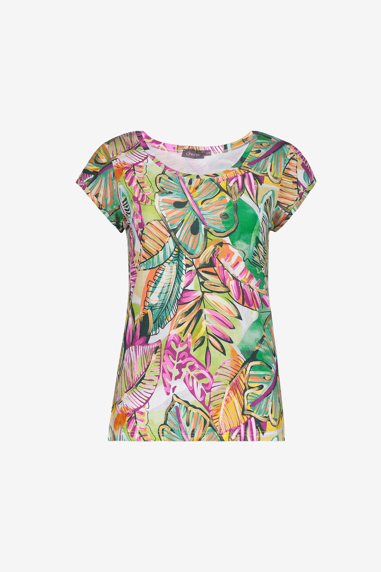 Geisha T-shirt in tricot met grafische print en soepele pasvorm