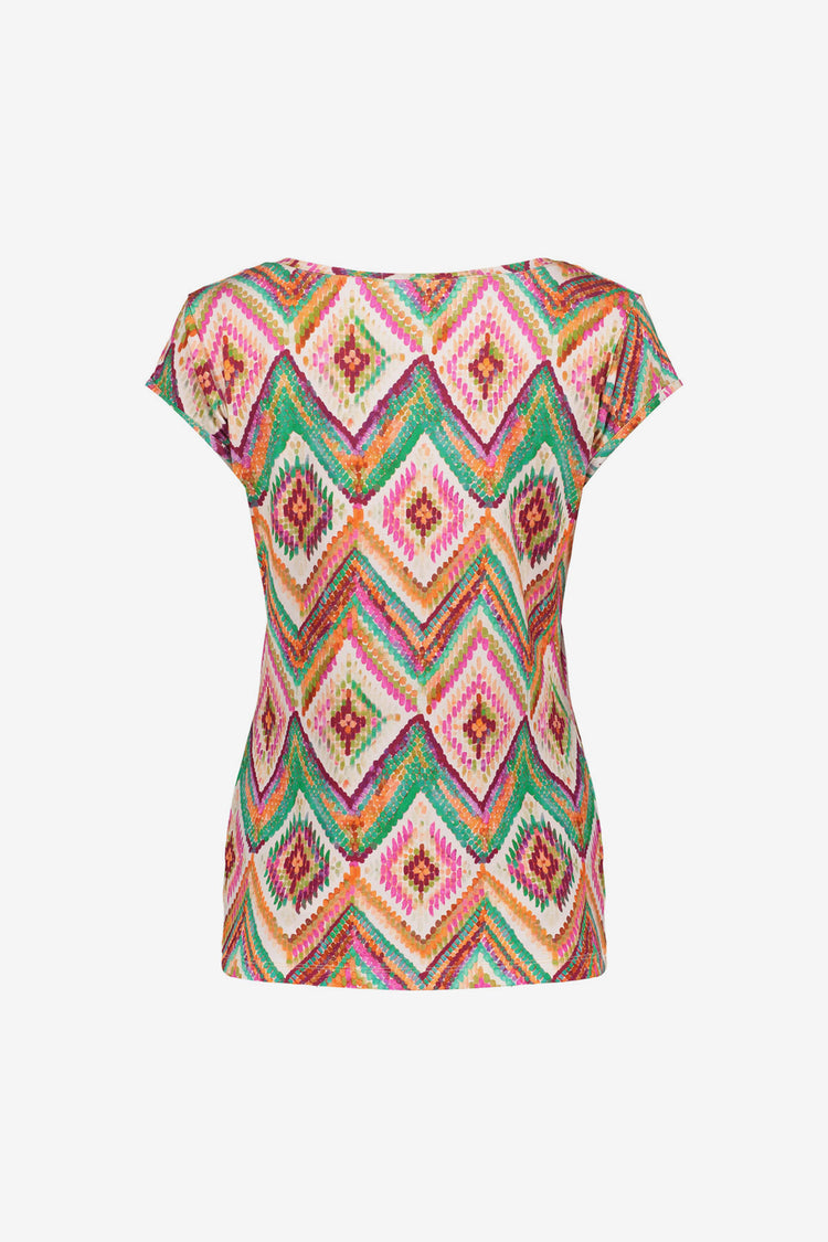 Geisha T-shirt in tricot met grafische print en soepele pasvorm