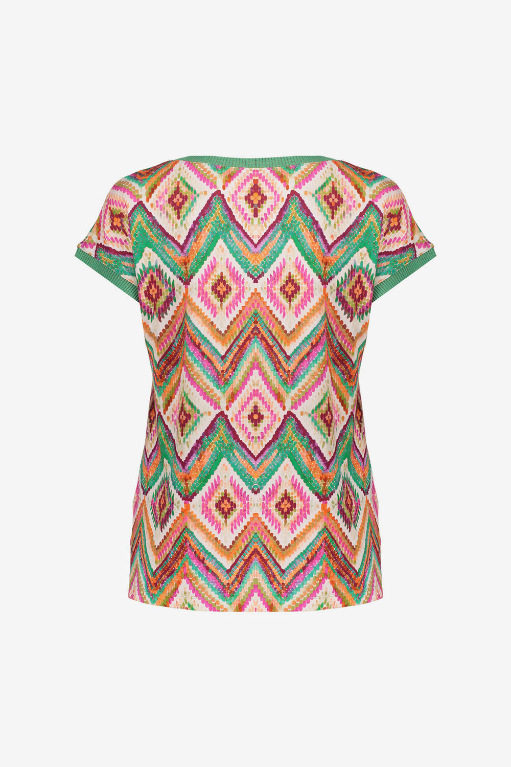 Geisha T-shirt met grafische print en ribboorden met lurex