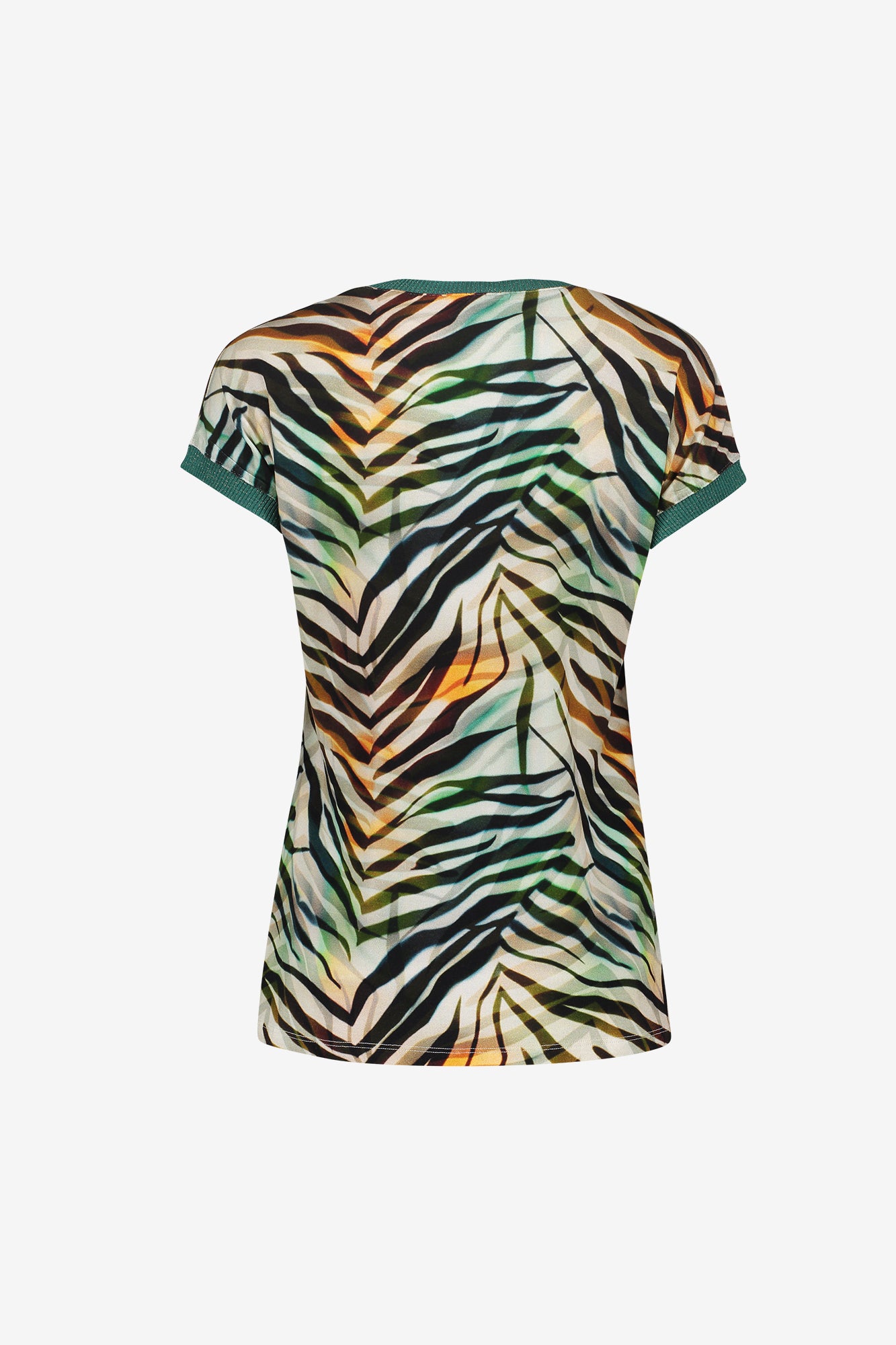 Geisha T-shirt met grafische print en ribboorden met lurex