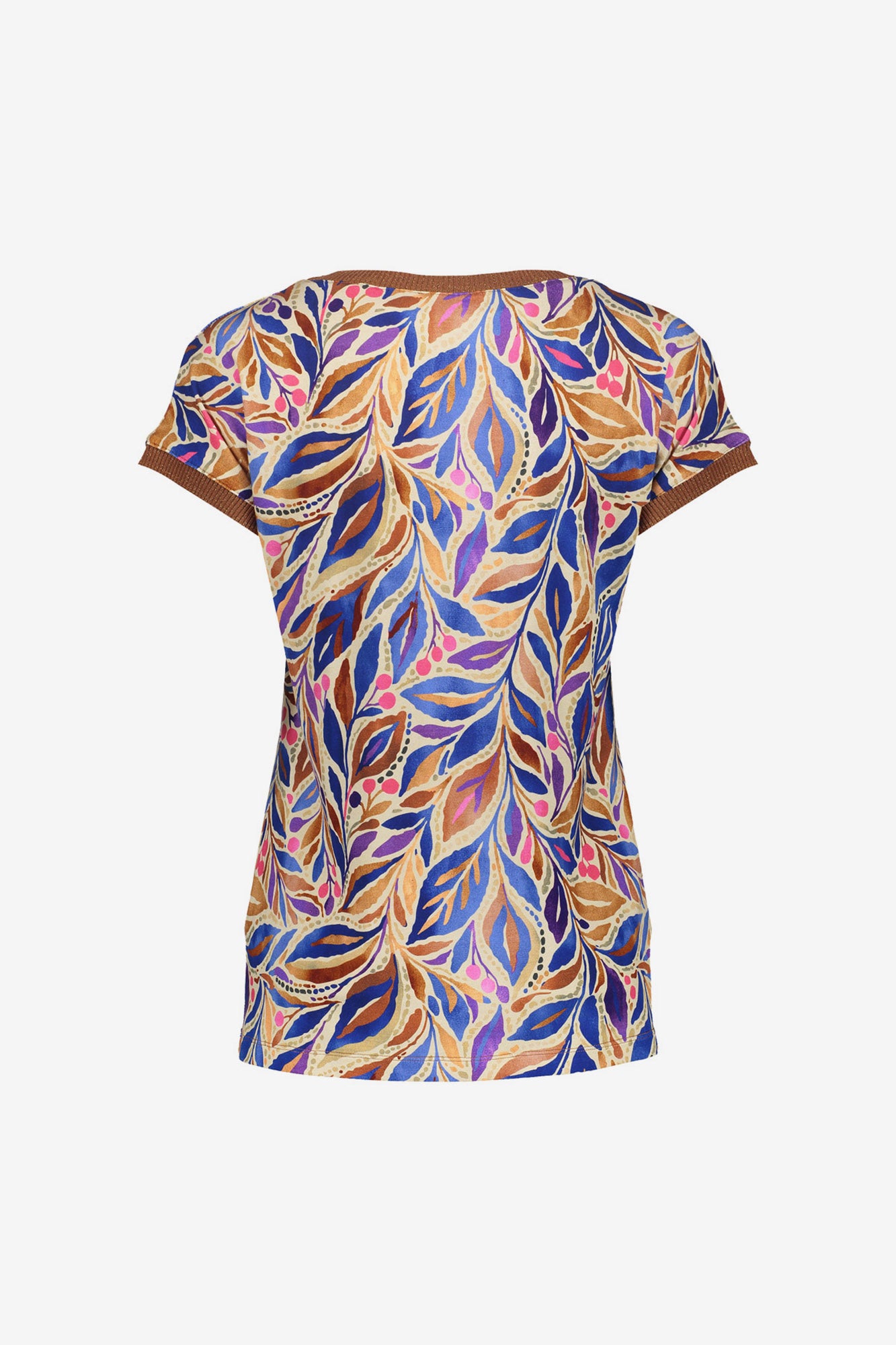 Geisha T-shirt met grafische print en ribboorden met lurex