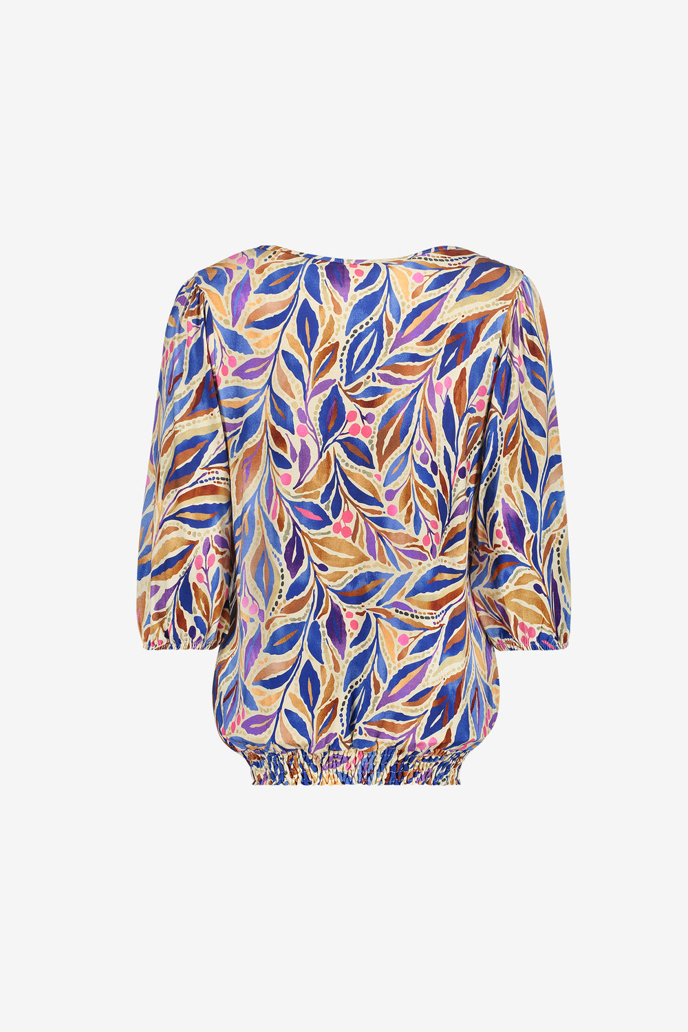 Geisha top met print en smockdetail
