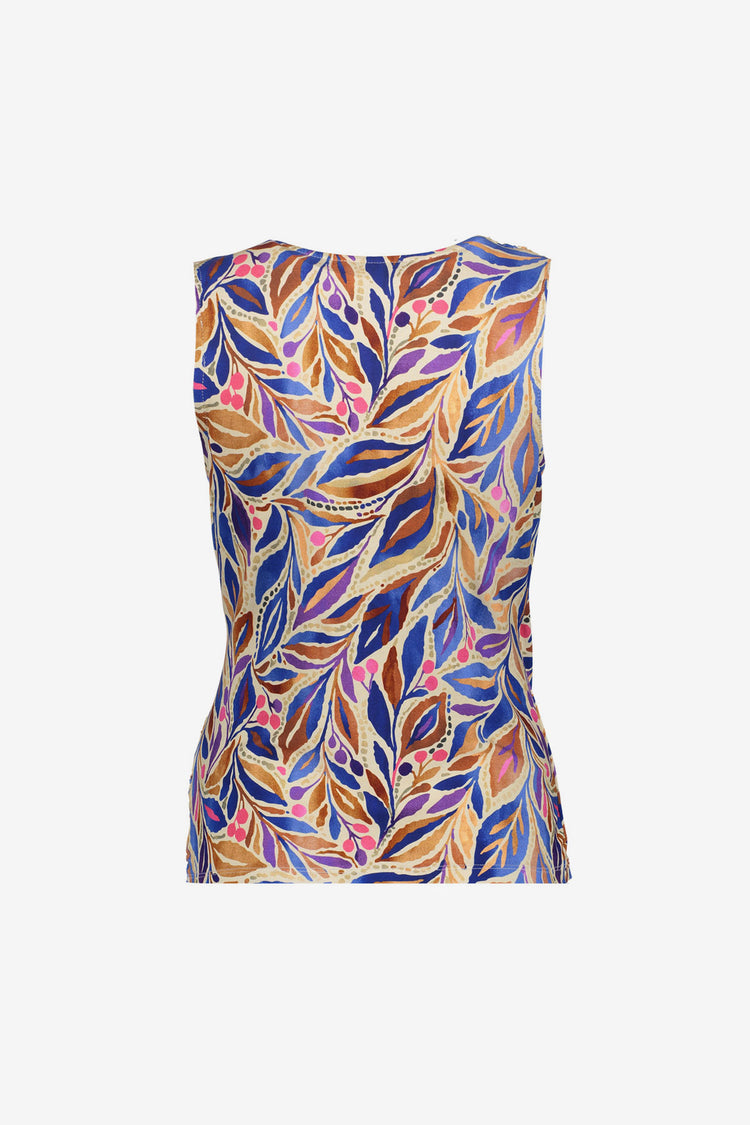 Geisha top met overslaghals en grafische print