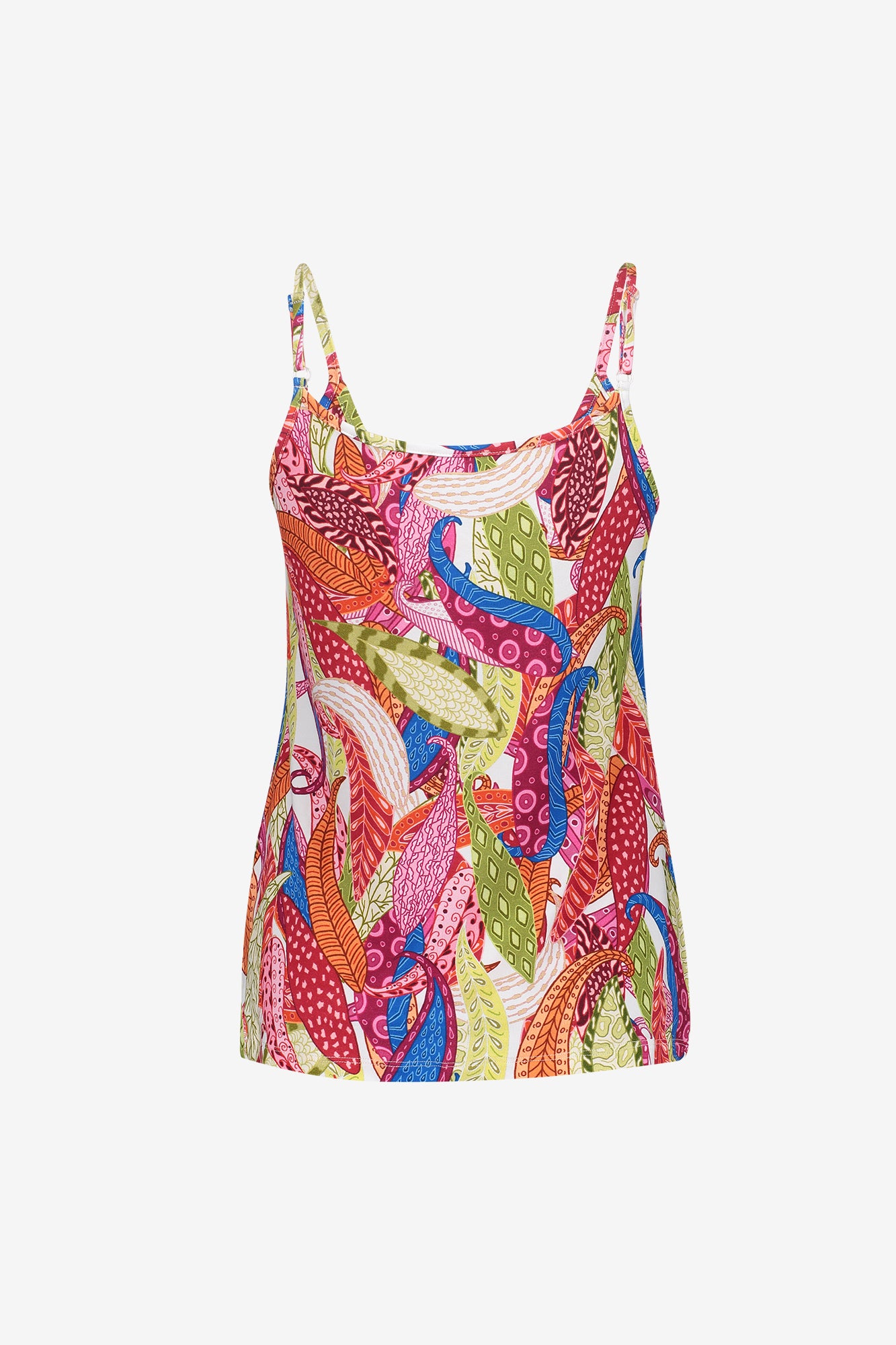 Geisha singlet met spaghettiebandjes