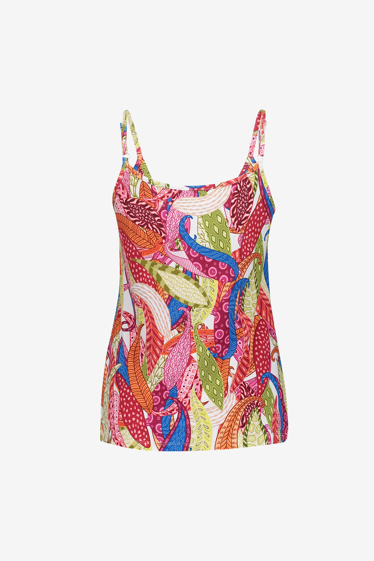 Geisha singlet met spaghettiebandjes