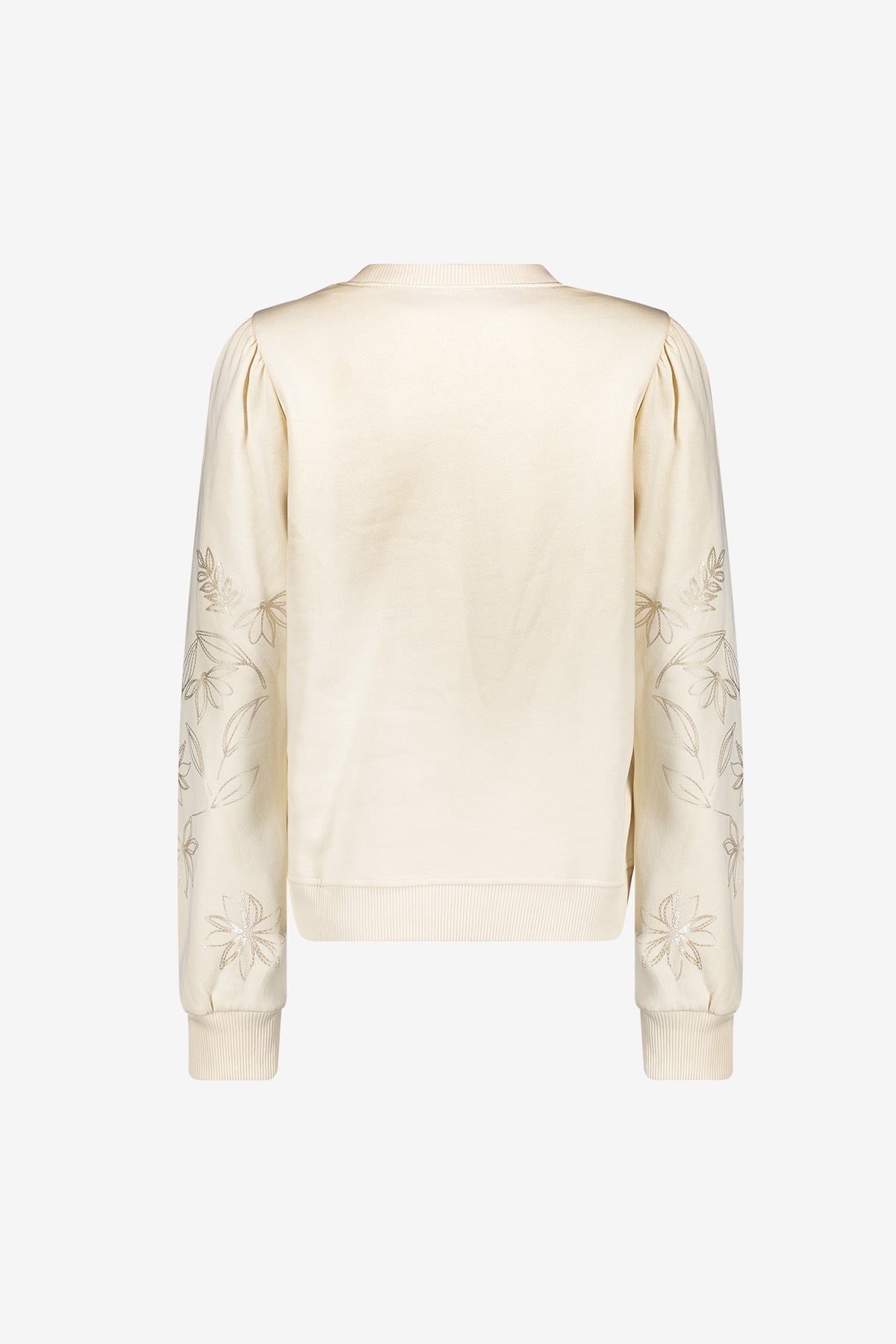 Geisha sweater met geborduurde bloemenmouwen