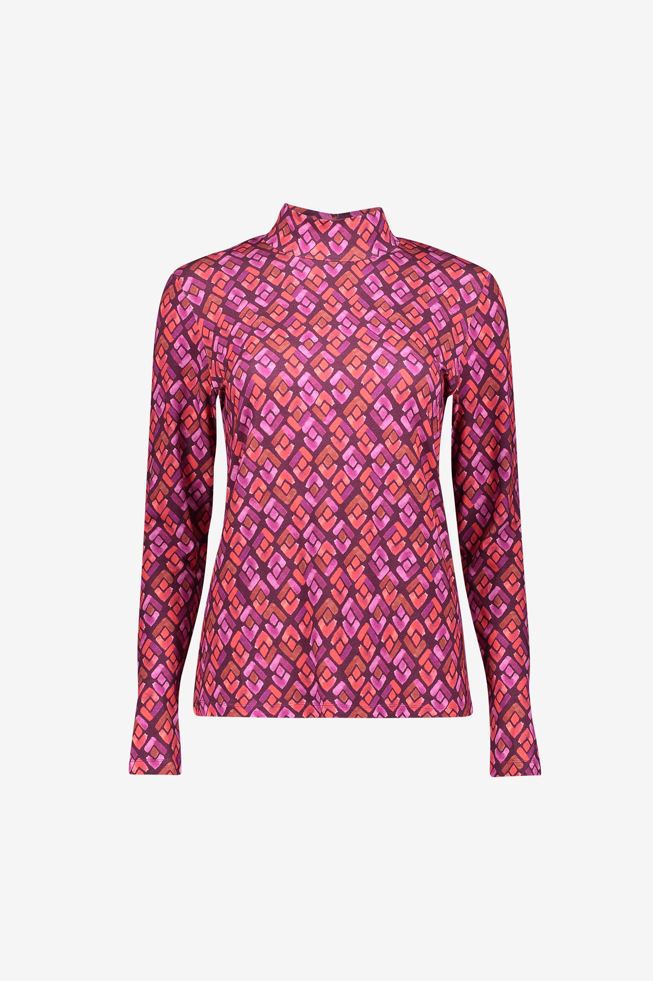 Geisha top met grafische print en col