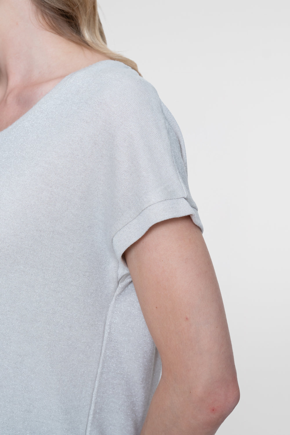 Geisha shimmer top met korte mouwen
