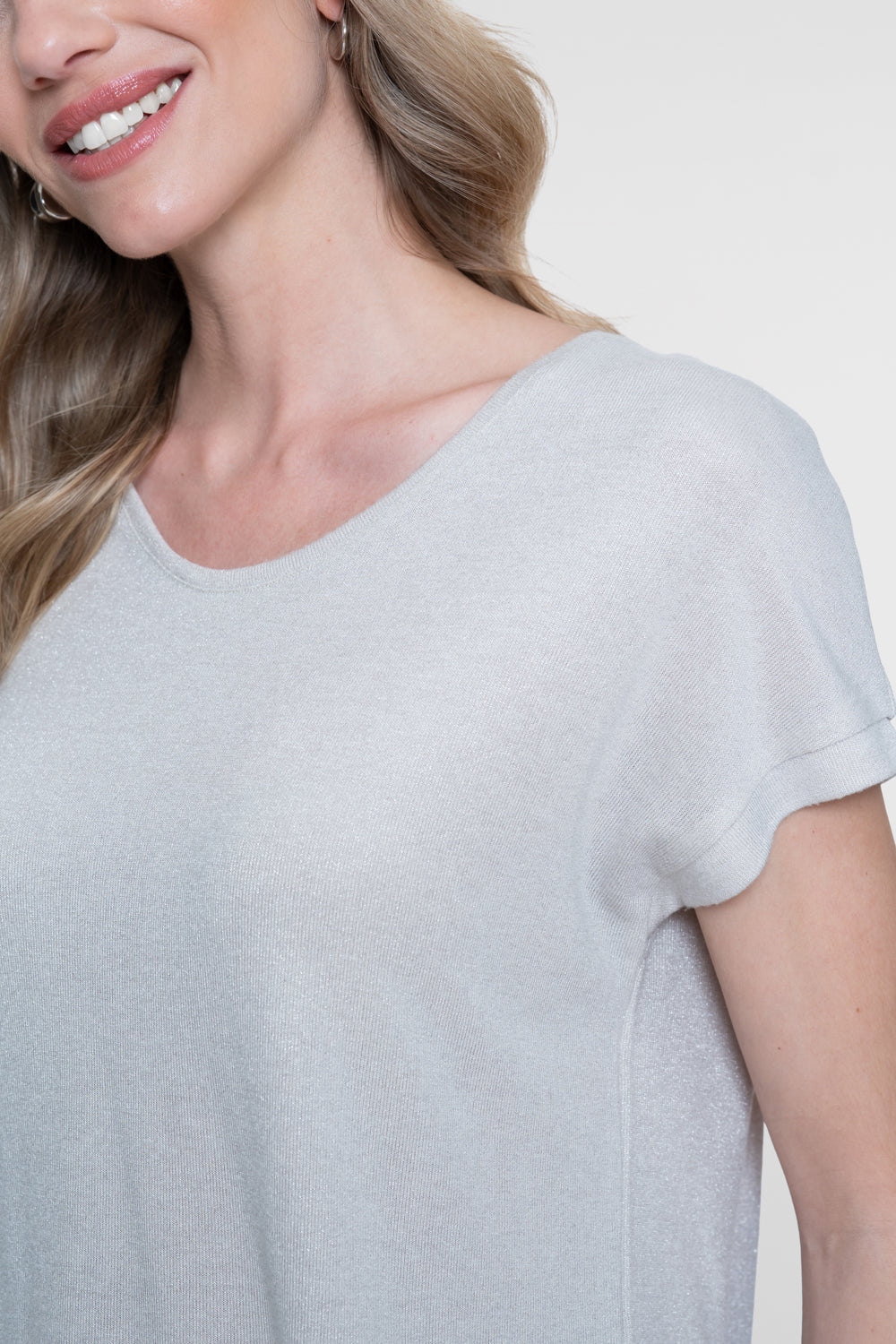 Geisha shimmer top met korte mouwen