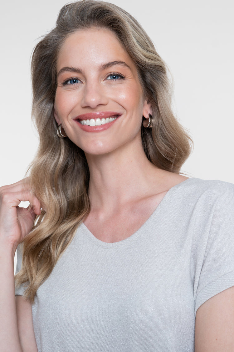 Geisha shimmer top met korte mouwen