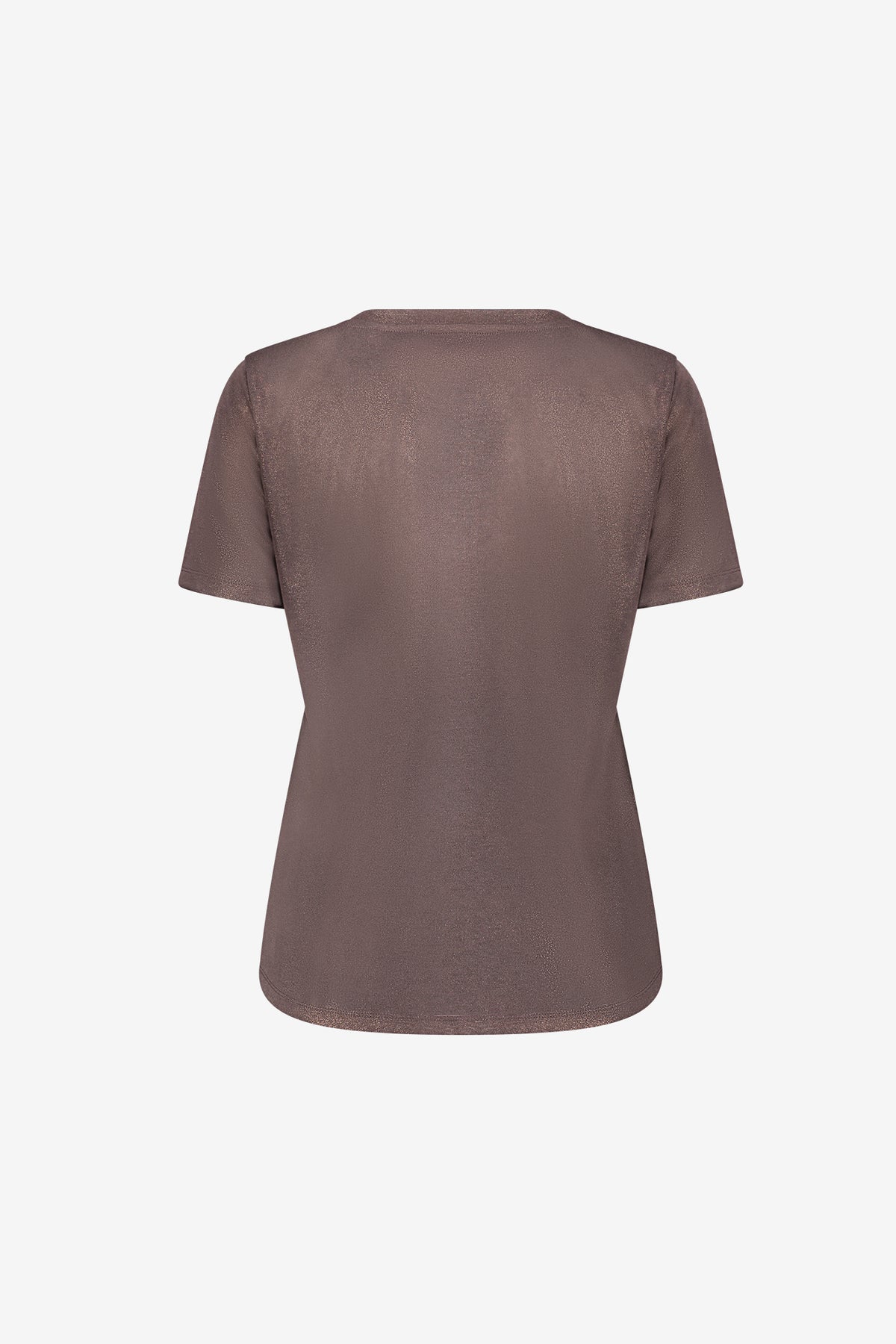 Geisha jersey T-shirt met V-hals en subtiele glans