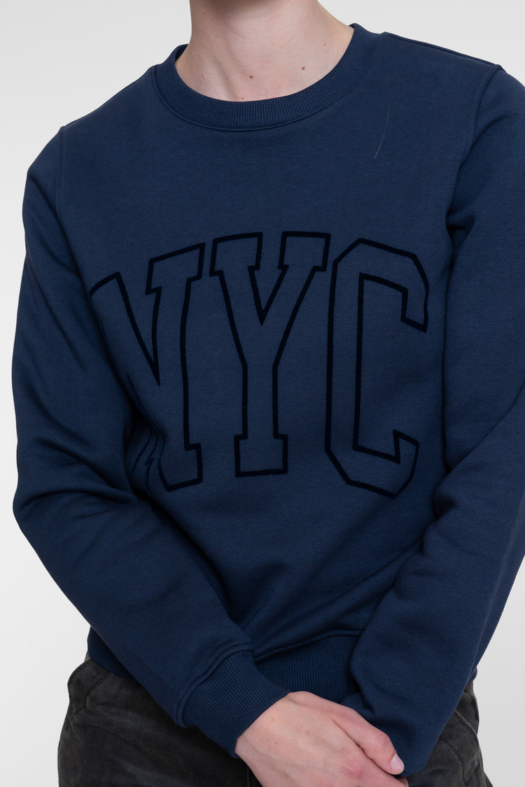 Geisha sweater met NYC print in navy