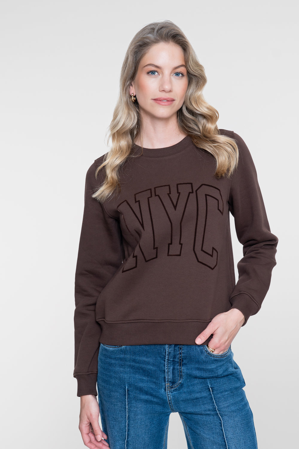 Geisha sweater met NYC-opdruk
