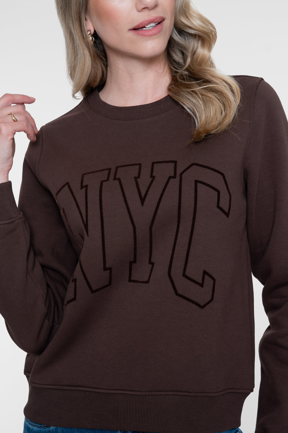 Geisha sweater met NYC-opdruk