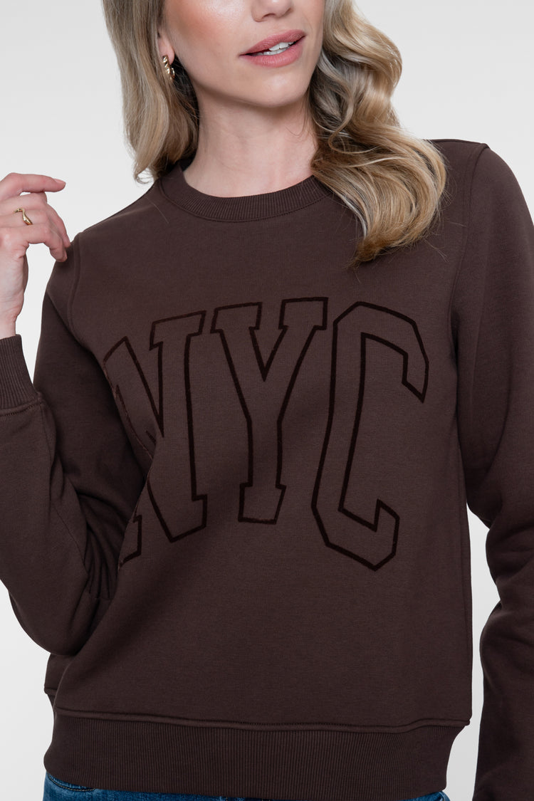 Geisha sweater met NYC-opdruk