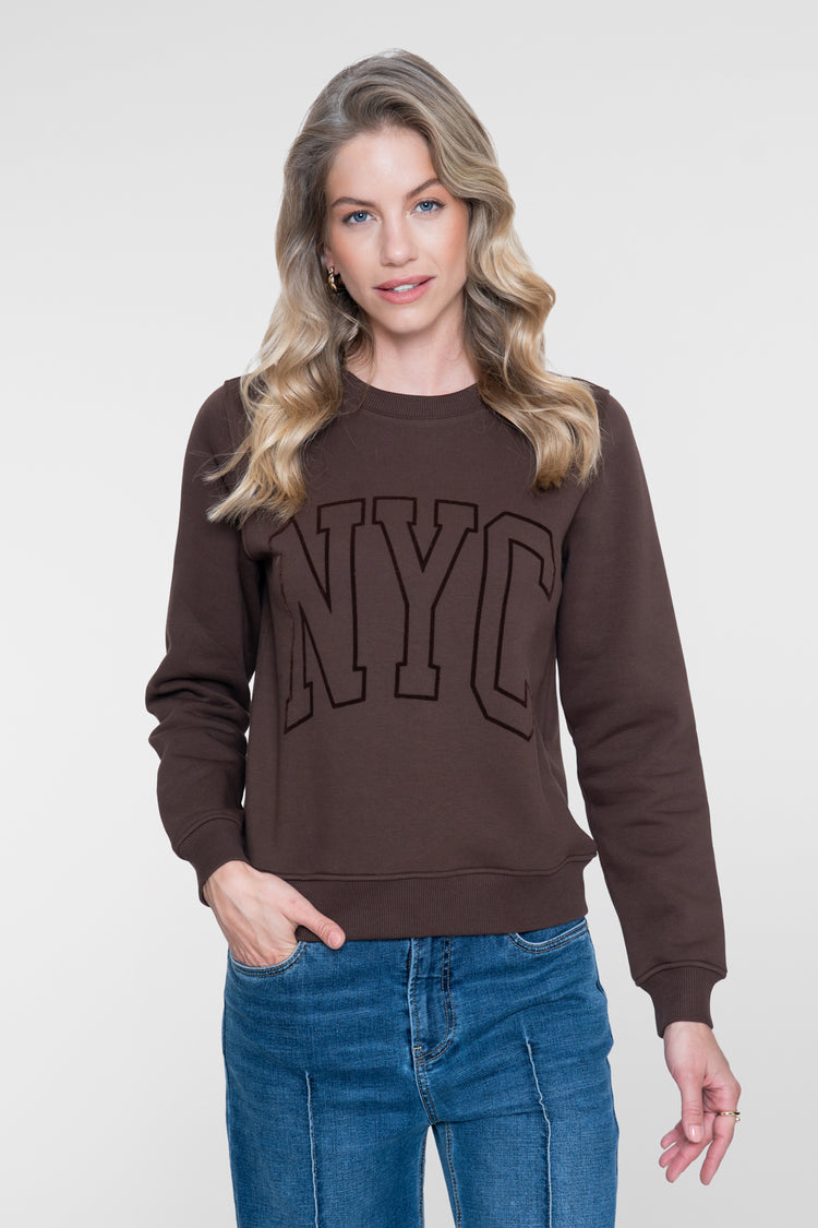 Geisha sweater met NYC-opdruk