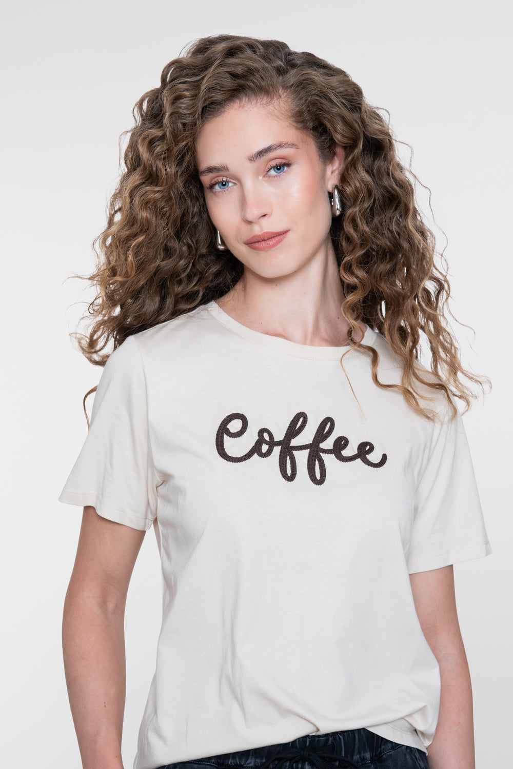 Geisha T-shirt met ''Coffee'' borduursel