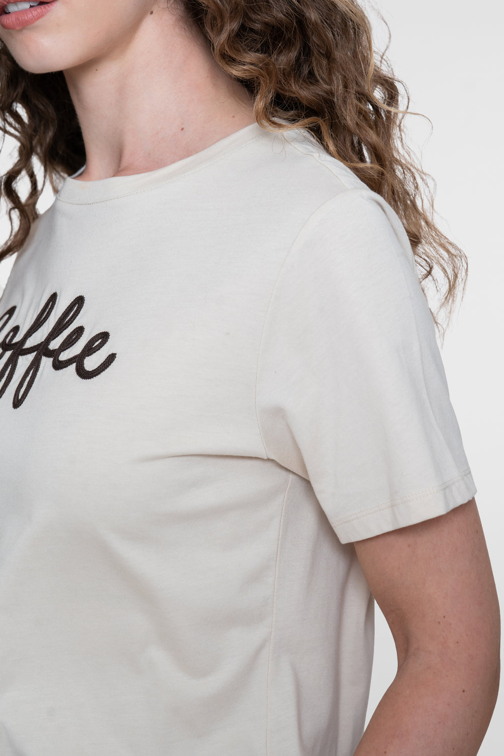 Geisha T-shirt met ''Coffee'' borduursel