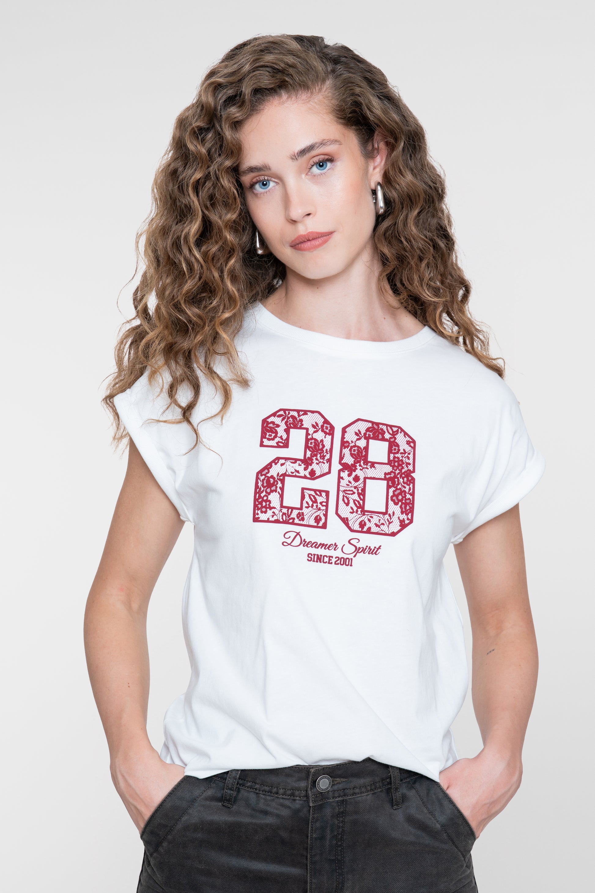 Geisha T-shirt met 28 print en korte mouwen