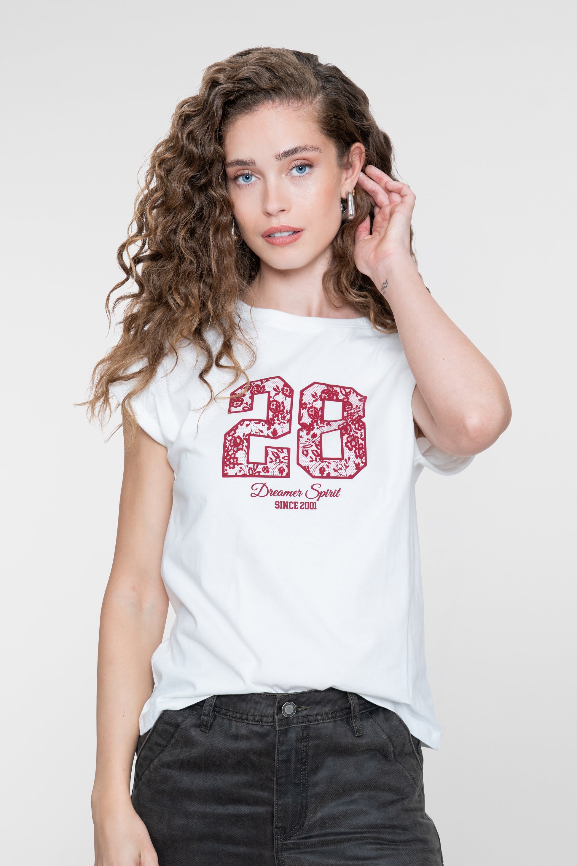 Geisha T-shirt met 28 print en korte mouwen
